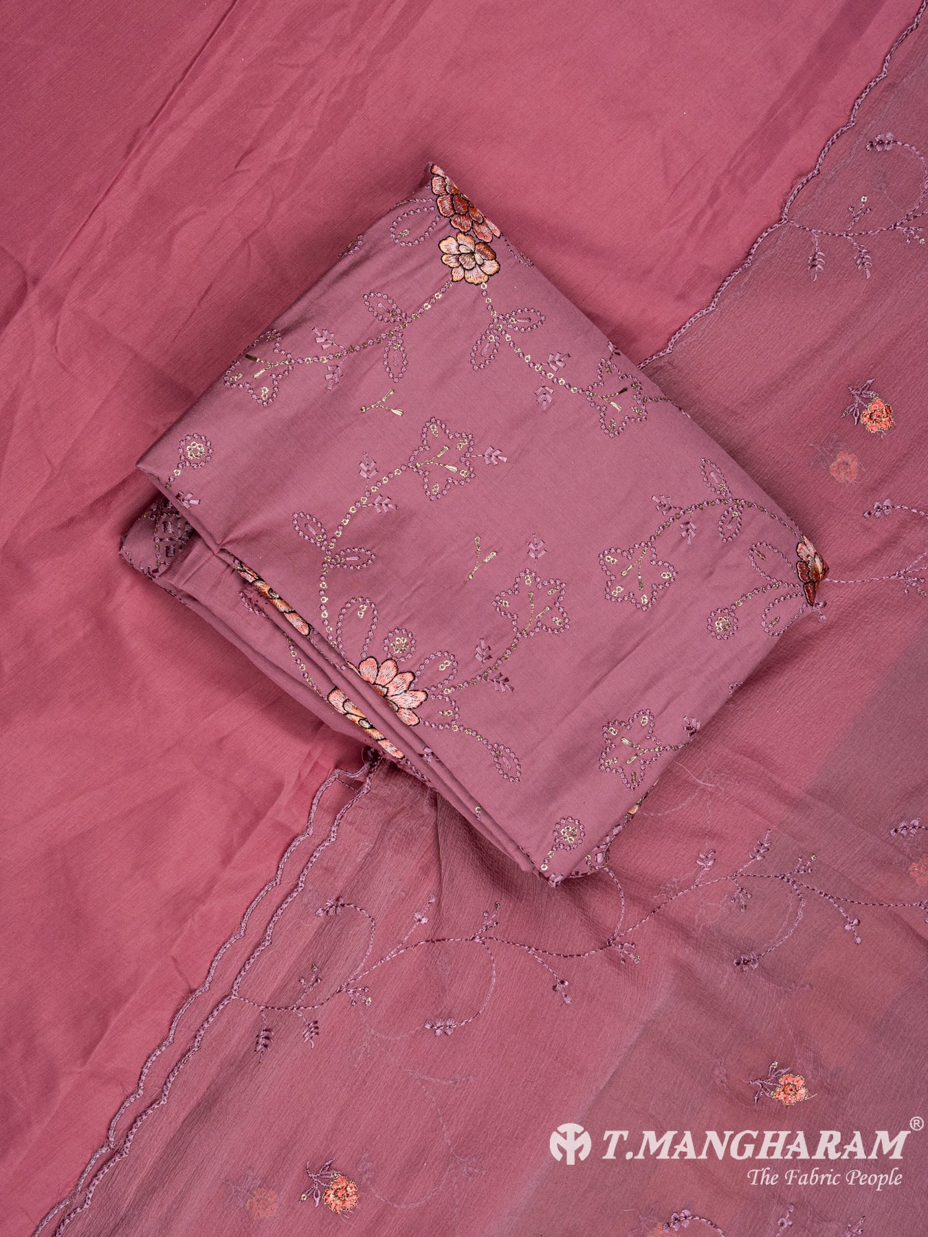 Pink Cotton Chudidhar Fabric Set - EG1528 view-1