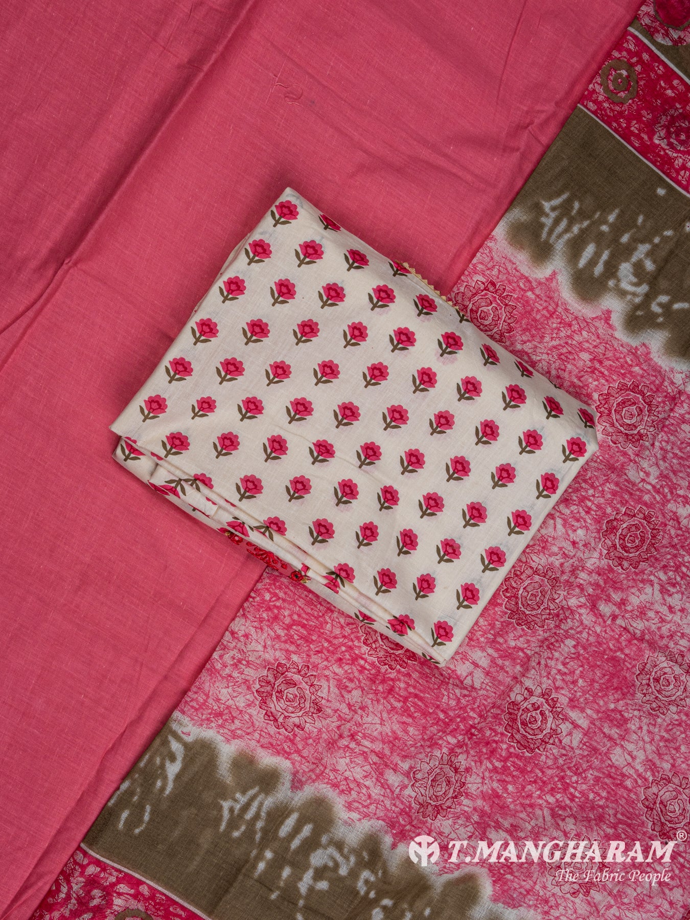 Pink Cotton Chudidhar Fabric Set - EG1494 view-1