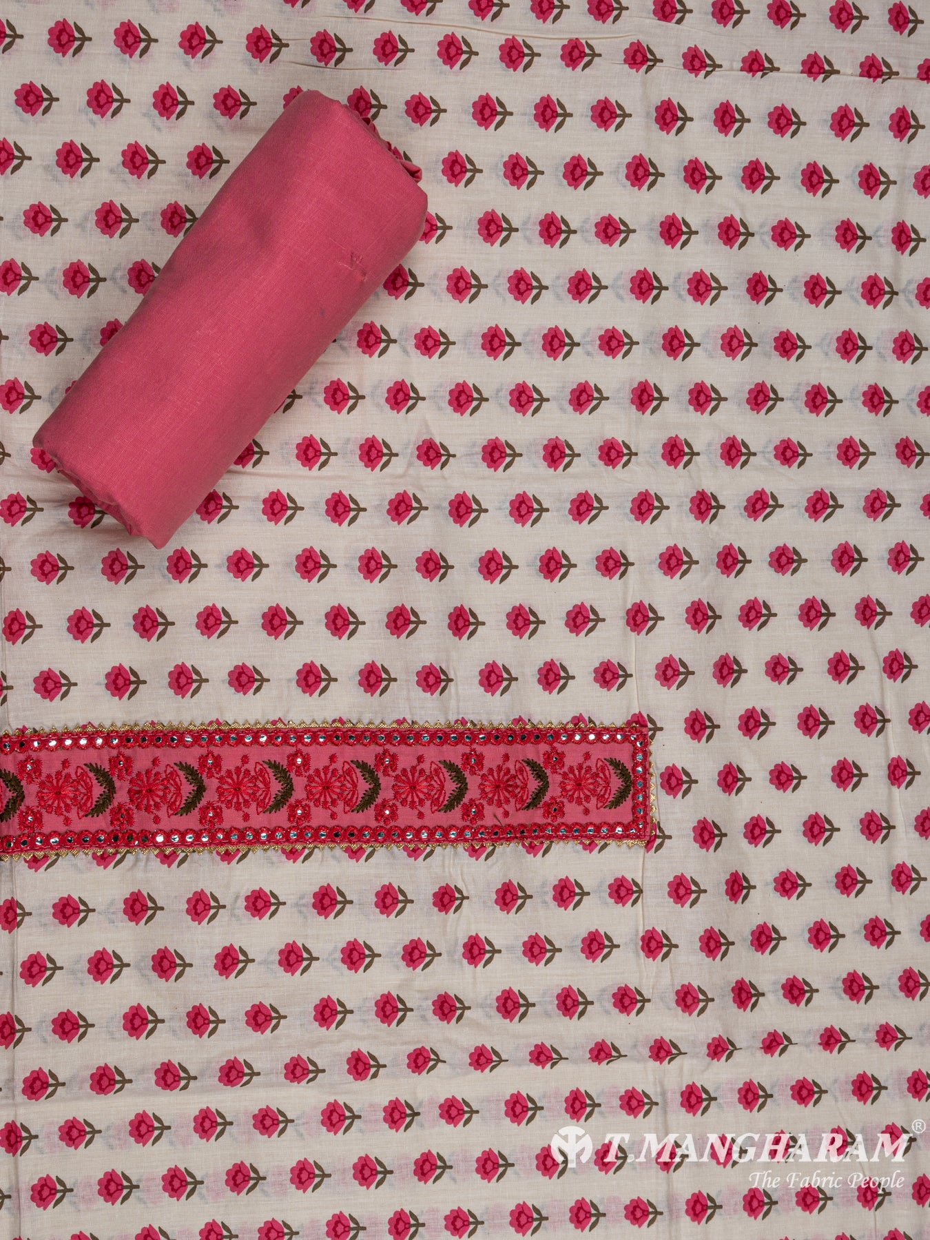 Pink Cotton Chudidhar Fabric Set - EG1494 view-3