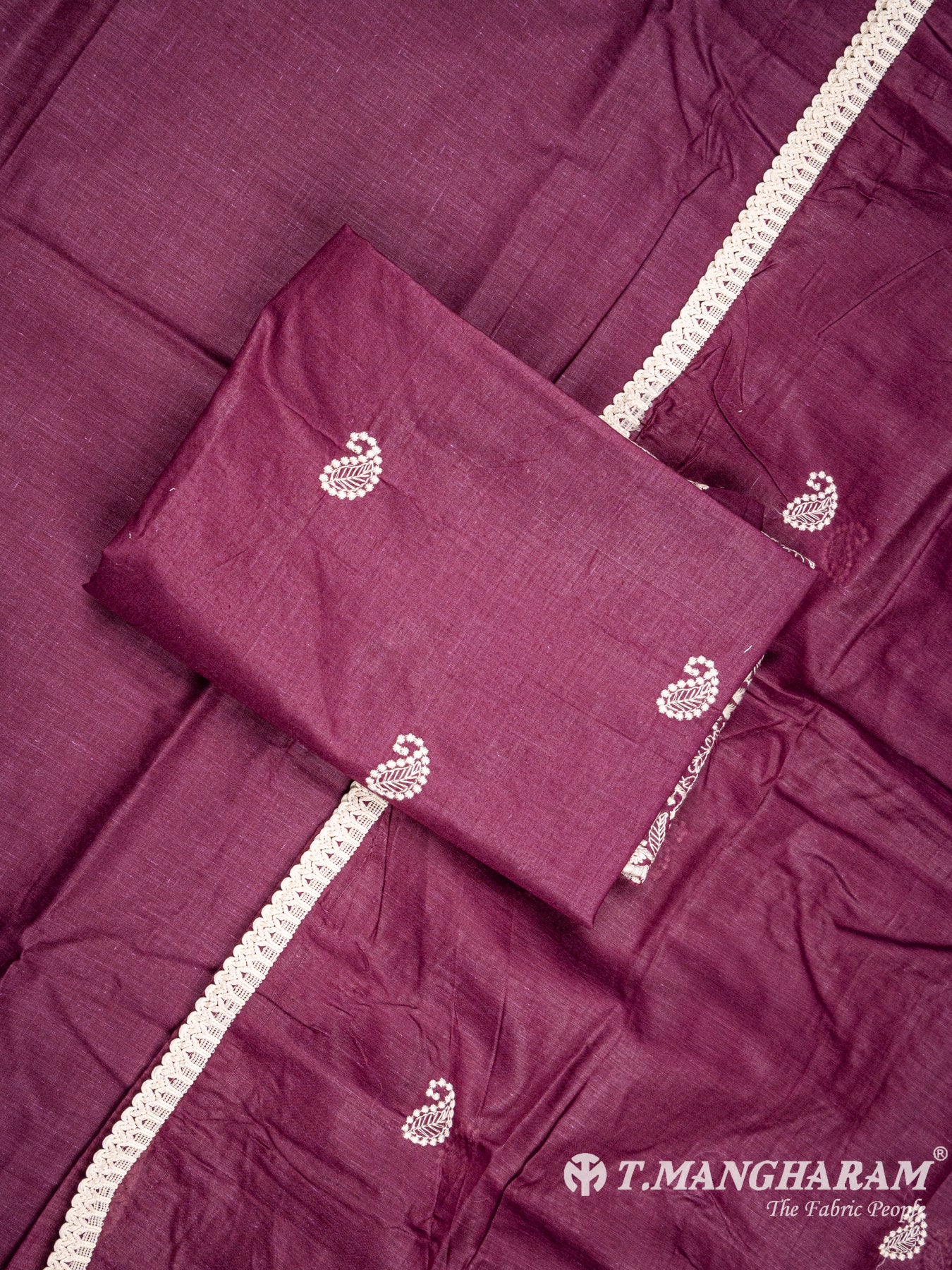 Purple Silk Chudidhar Fabric Set - EG1506 view-1