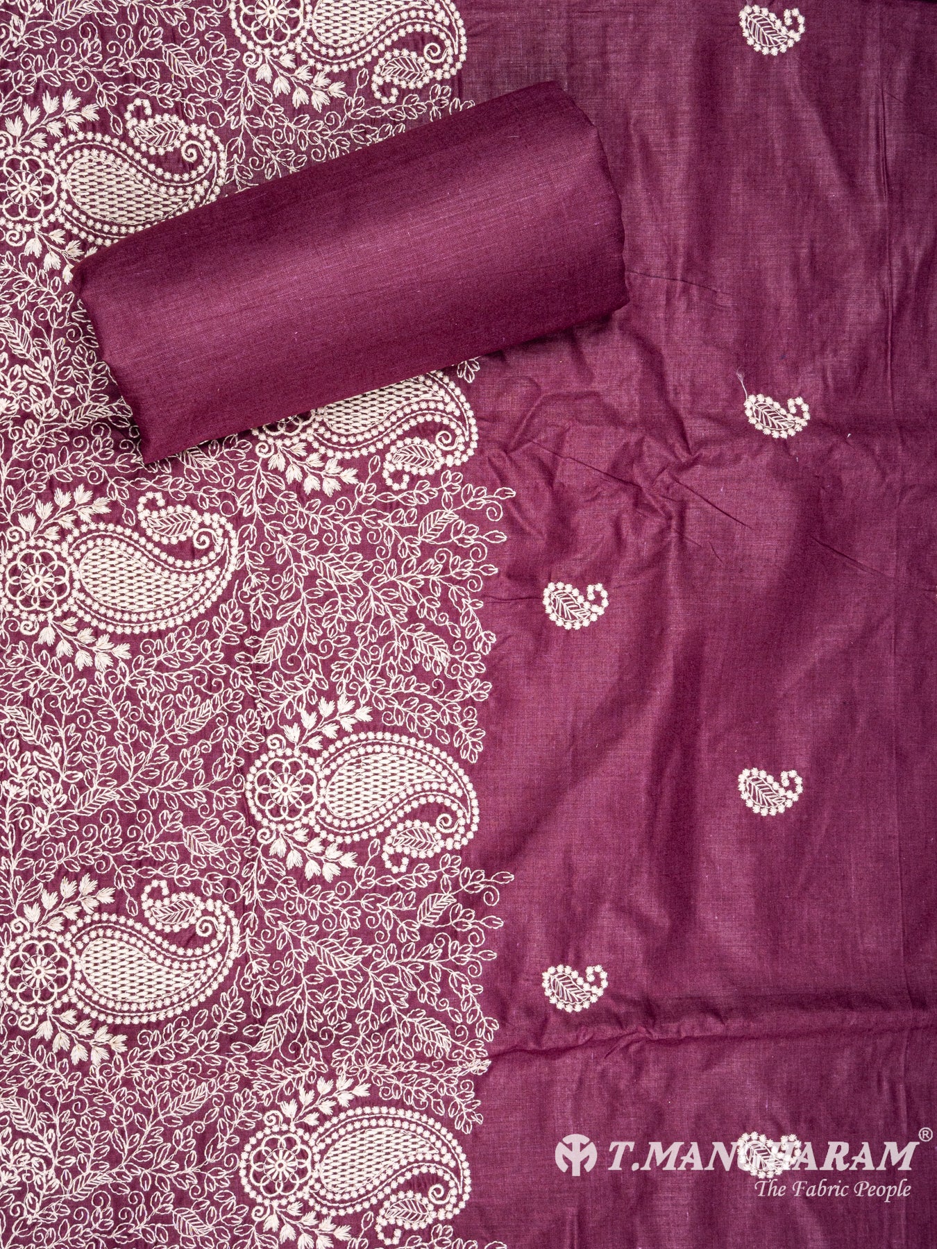 Purple Silk Chudidhar Fabric Set - EG1506 view-3