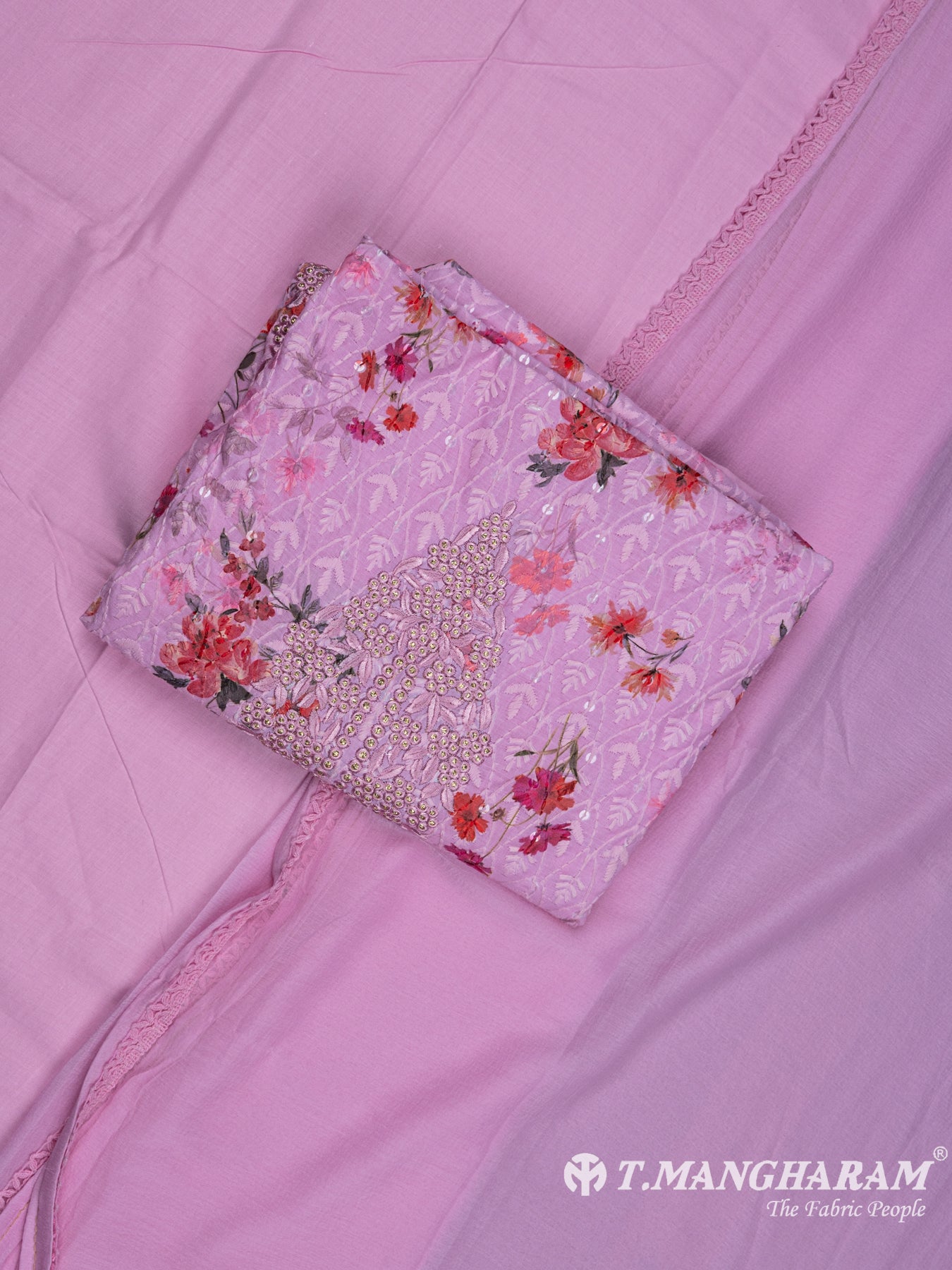 Pink Georgette Chudidhar Fabric Set - EG1547