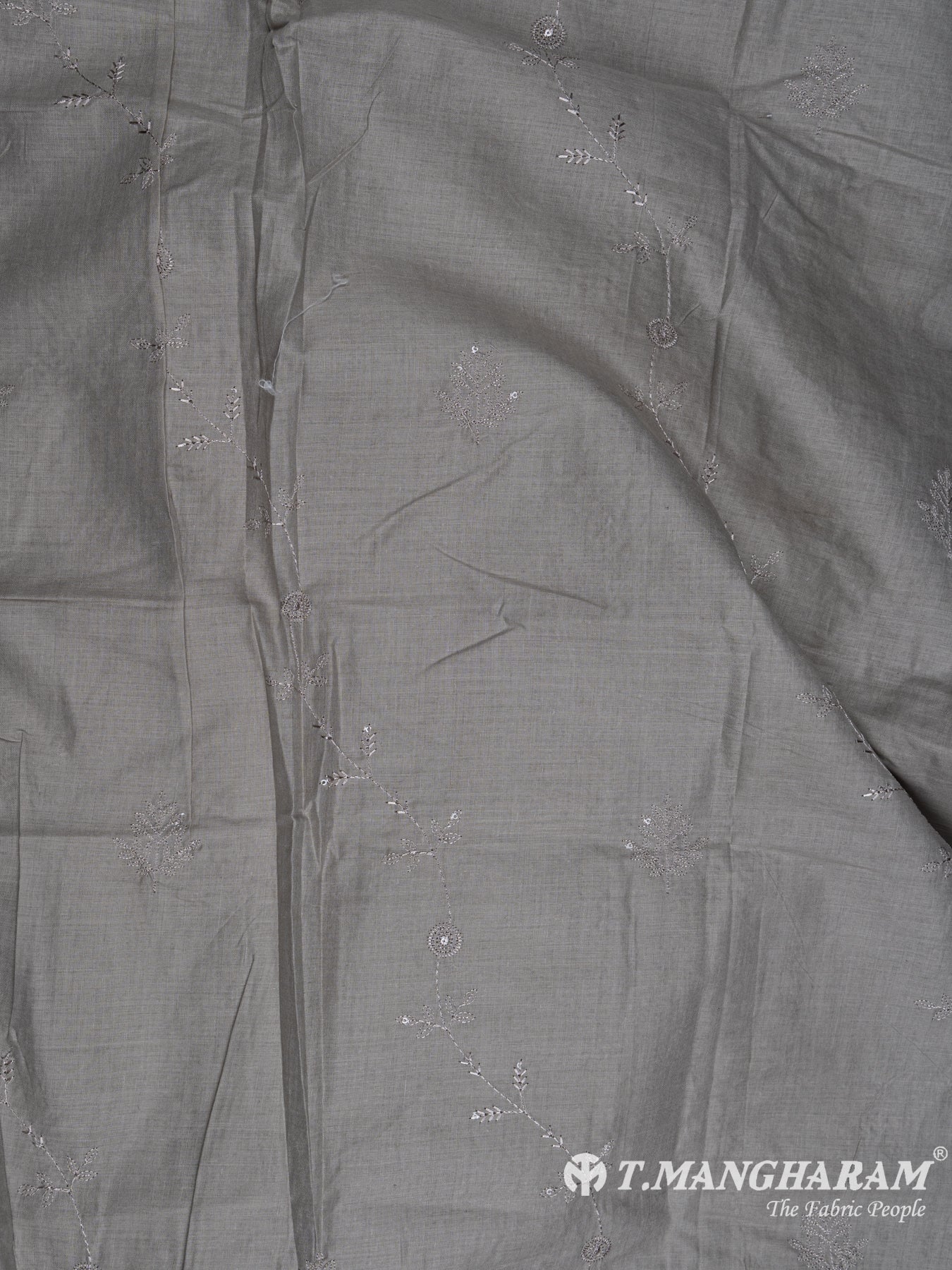 Grey Cotton Chudidhar Fabric Set - EG1541 view-2