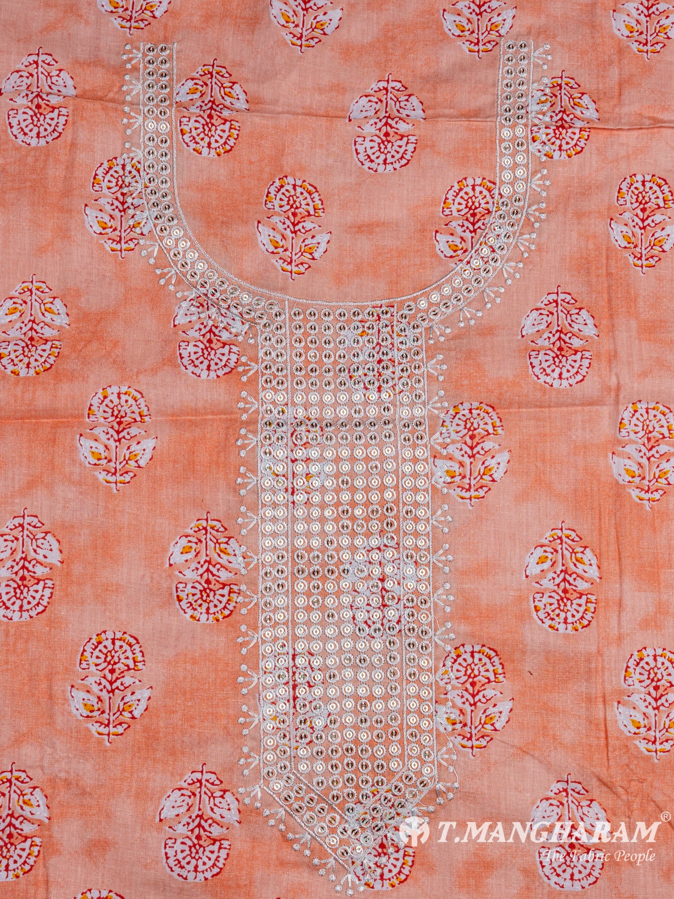 Orange Cotton Chudidhar Fabric Set - EG1515