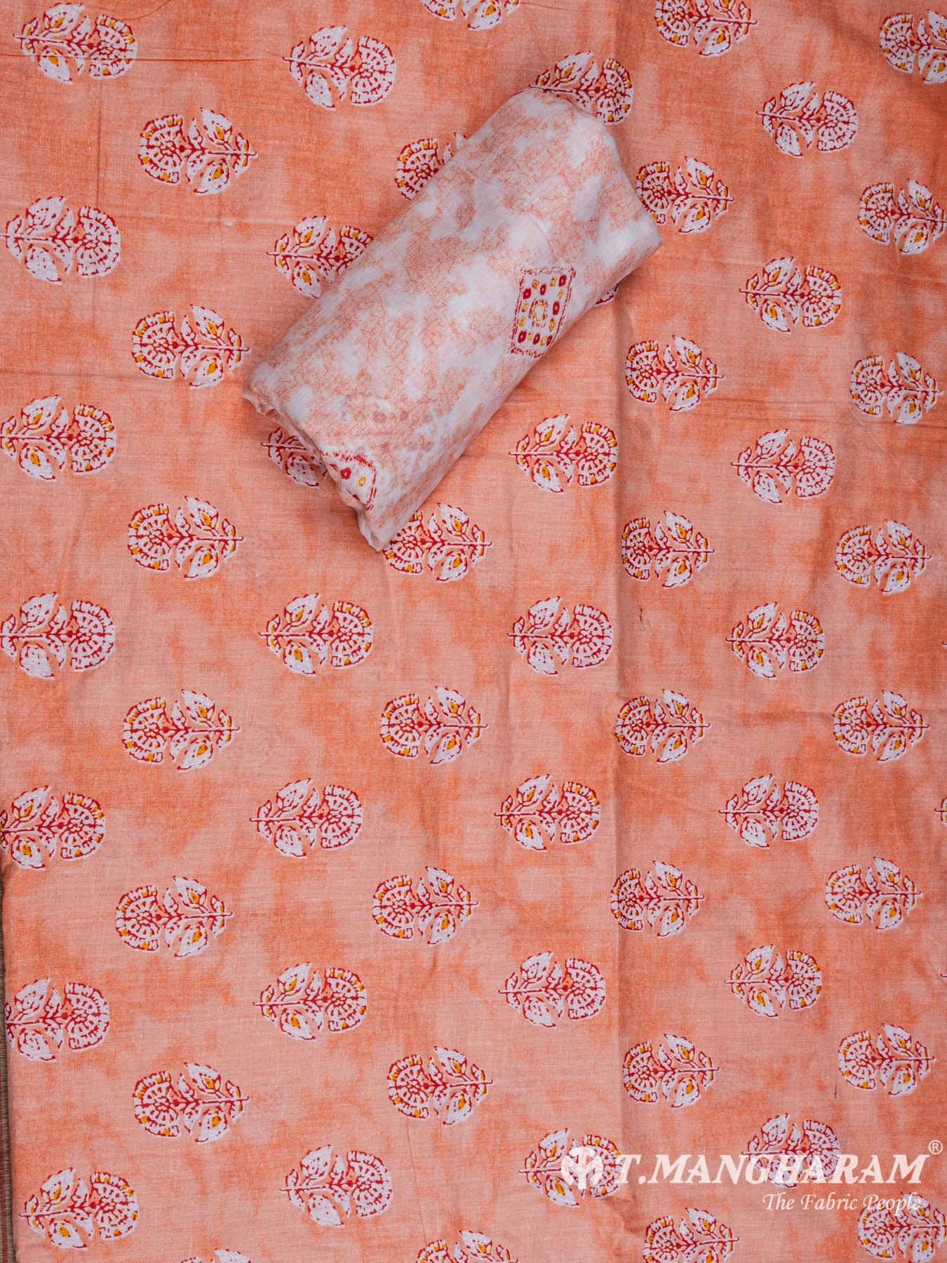 Orange Cotton Chudidhar Fabric Set - EG1515