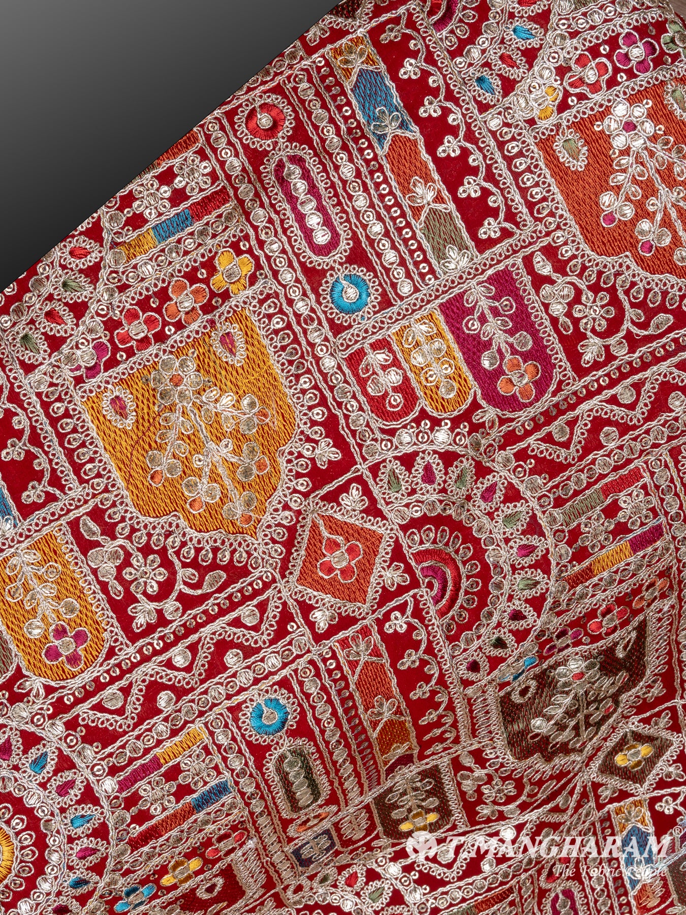 Maroon Viscose Georgette Fabric - EC6679 view-2