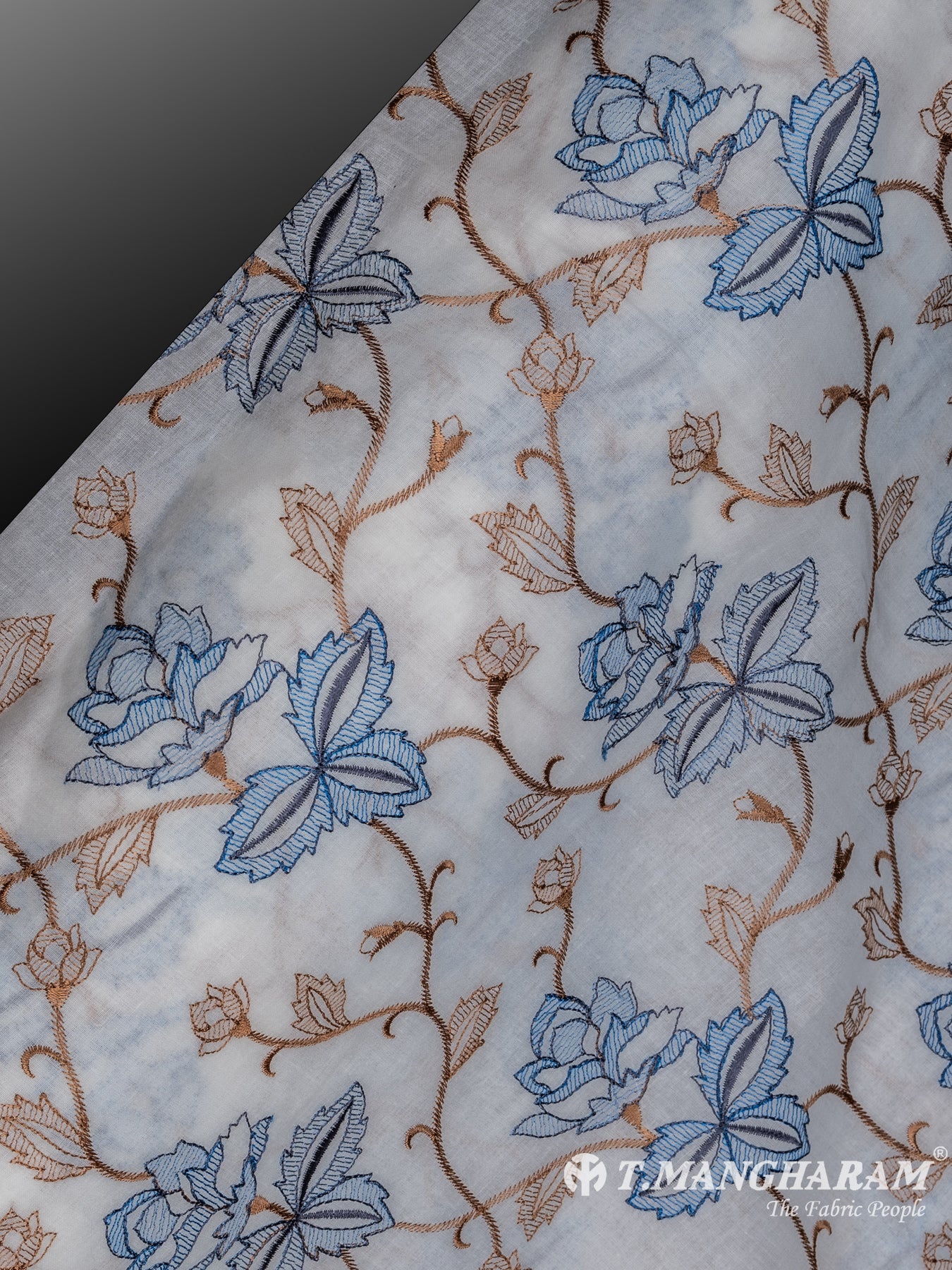 White Cotton Embroidery Fabric - EA2216 view-2