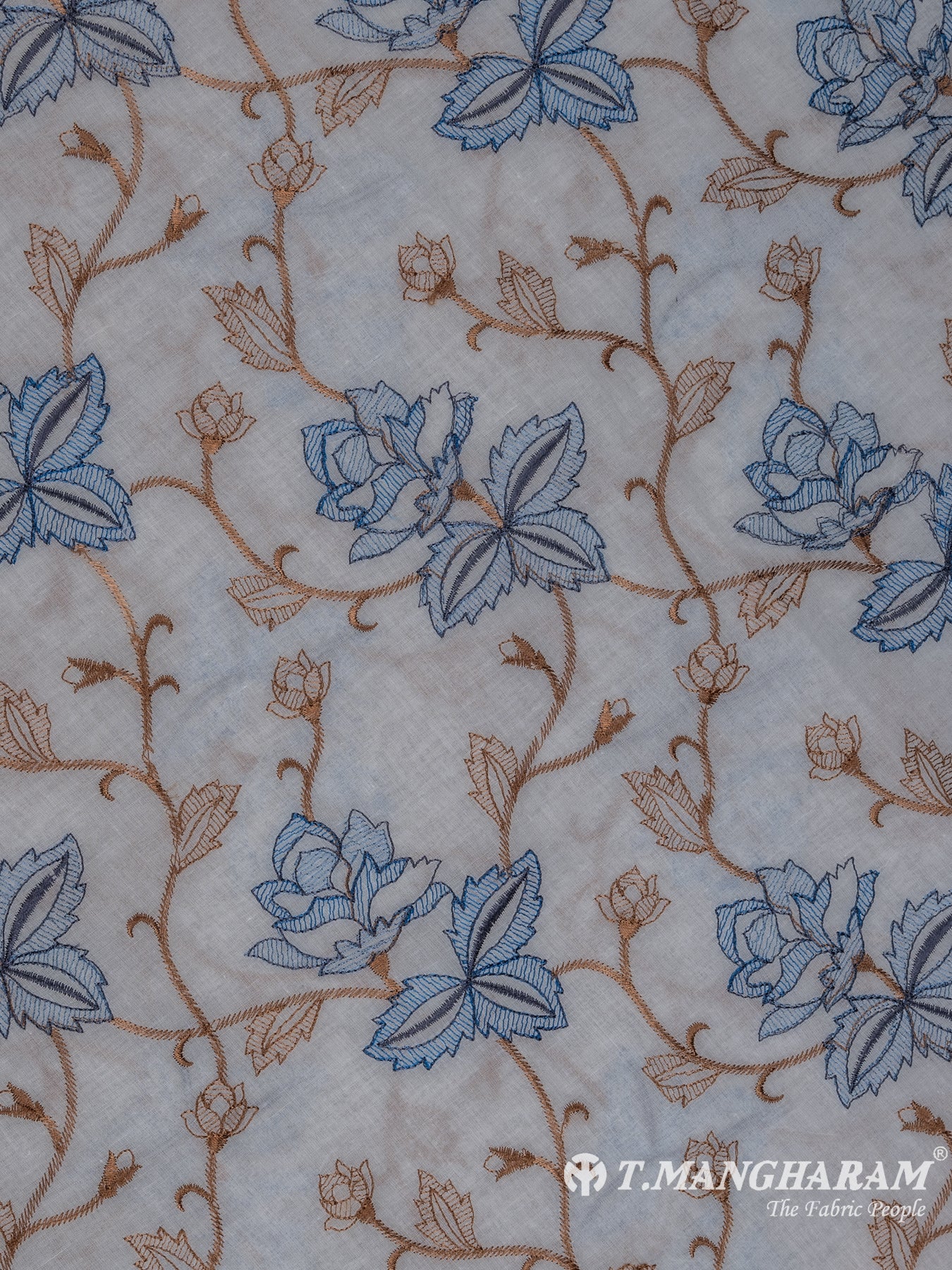 White Cotton Embroidery Fabric - EA2216 view-3
