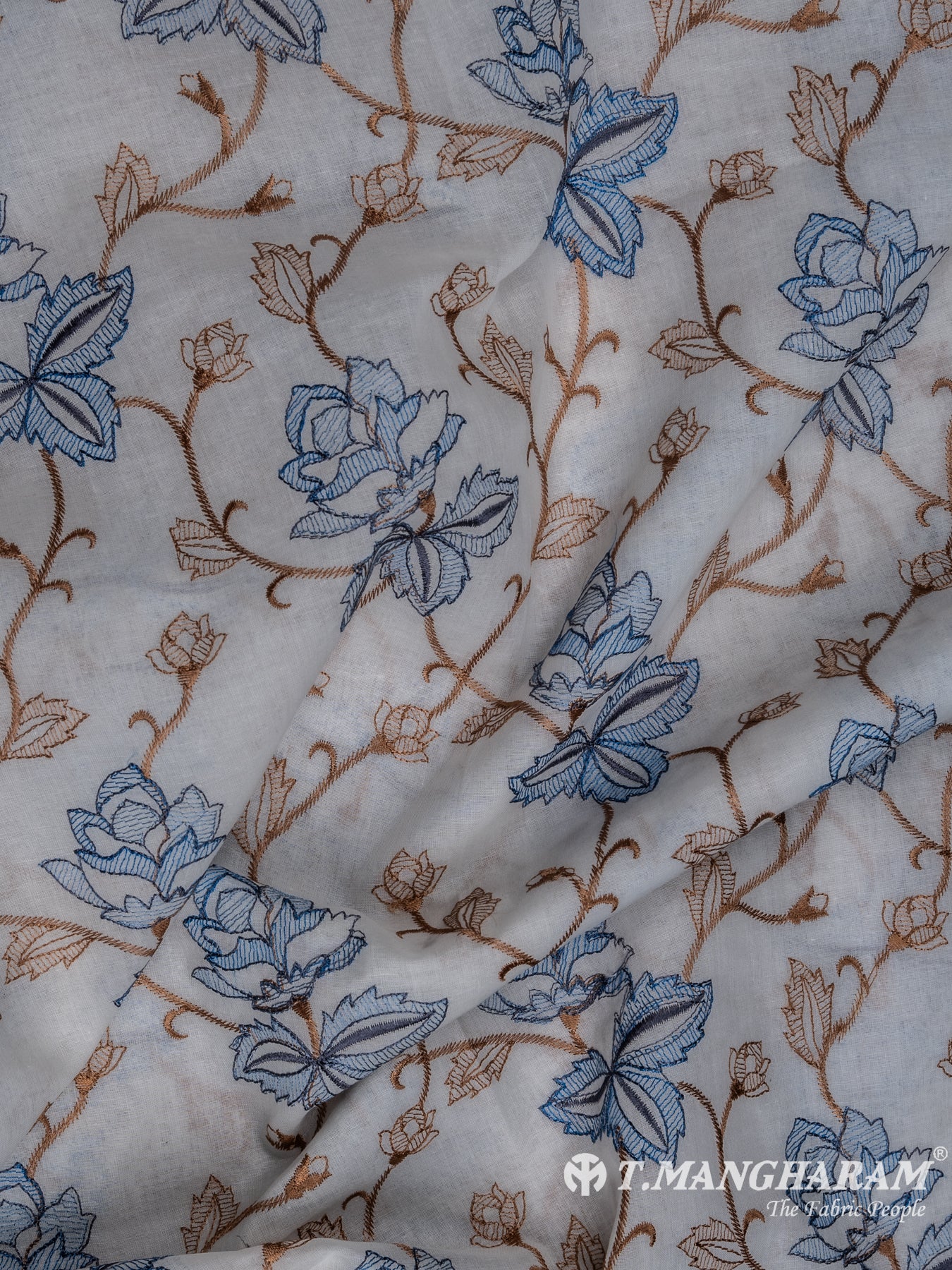 White Cotton Embroidery Fabric - EA2216 view-4