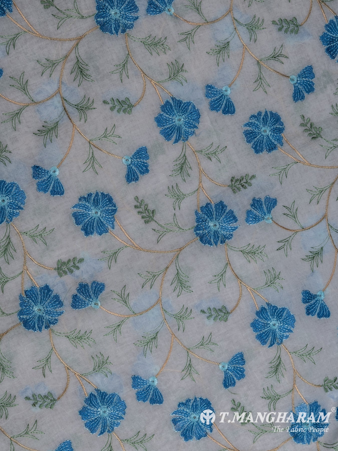 White Cotton Embroidery Fabric - EC6718 view-3