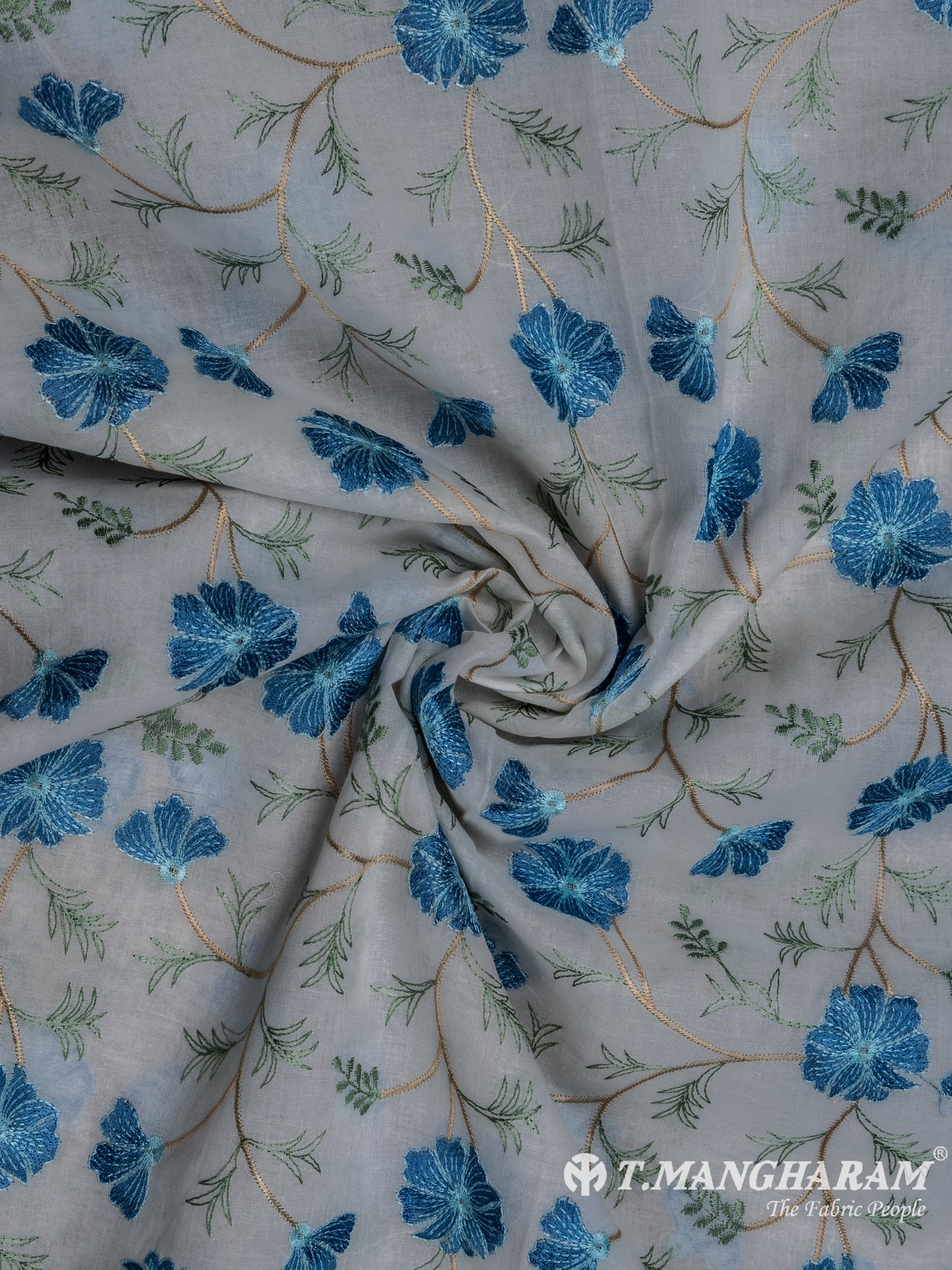 White Cotton Embroidery Fabric - EC6718 view-1