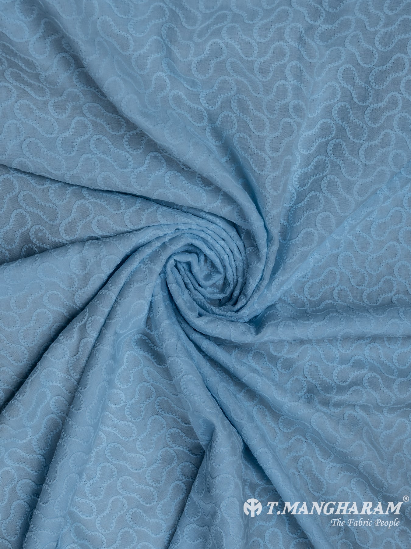 Blue Cotton Embroidery Fabric - EC6722 view-1