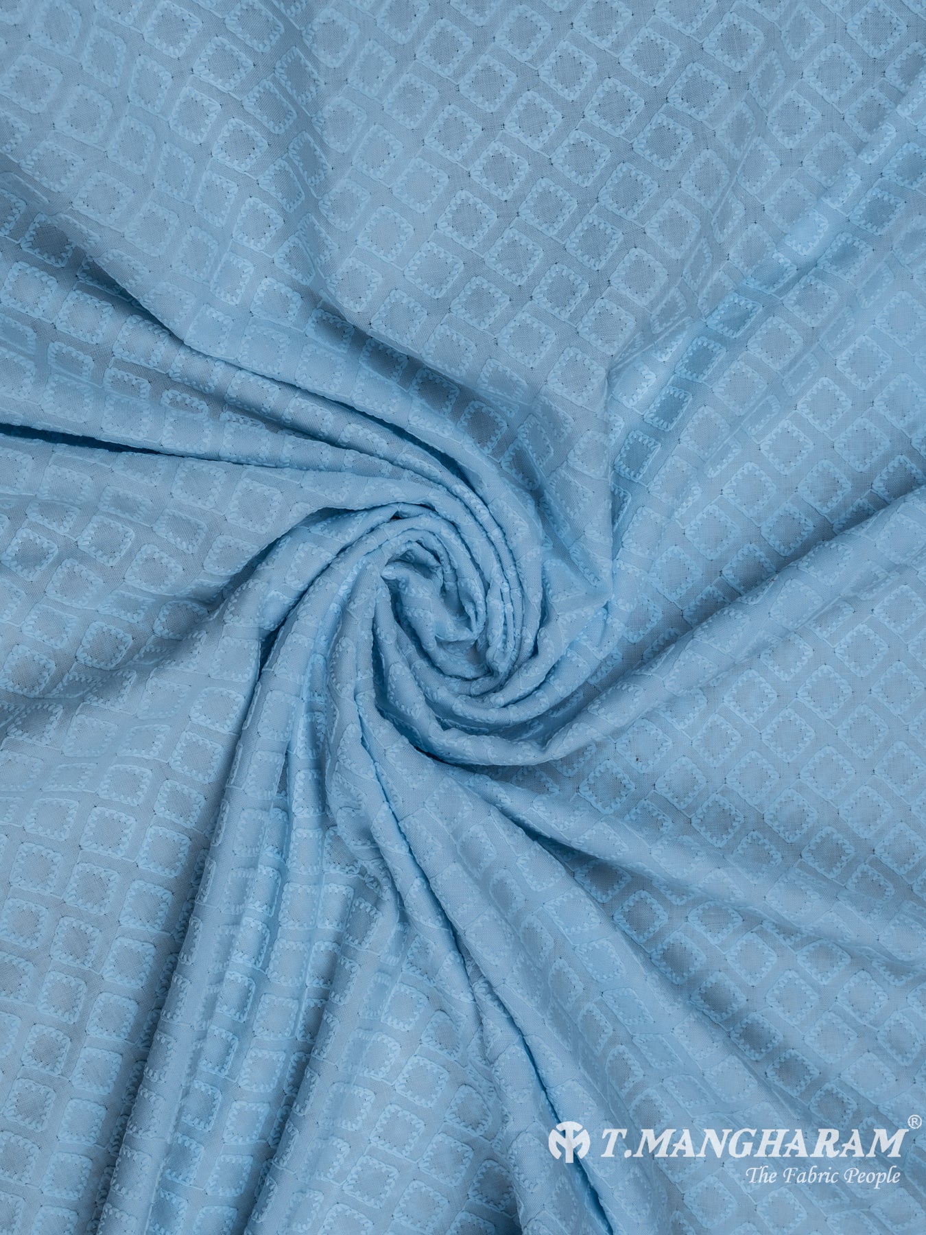 Blue Cotton Embroidery Fabric - EC6723 view-1