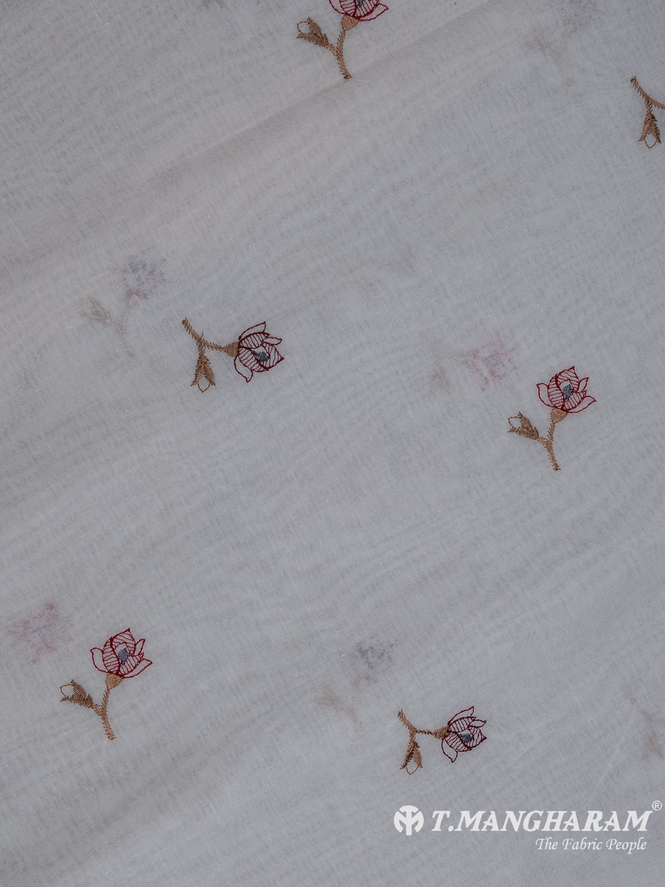 White Cotton Embroidery Fabric - EA2218 view-3