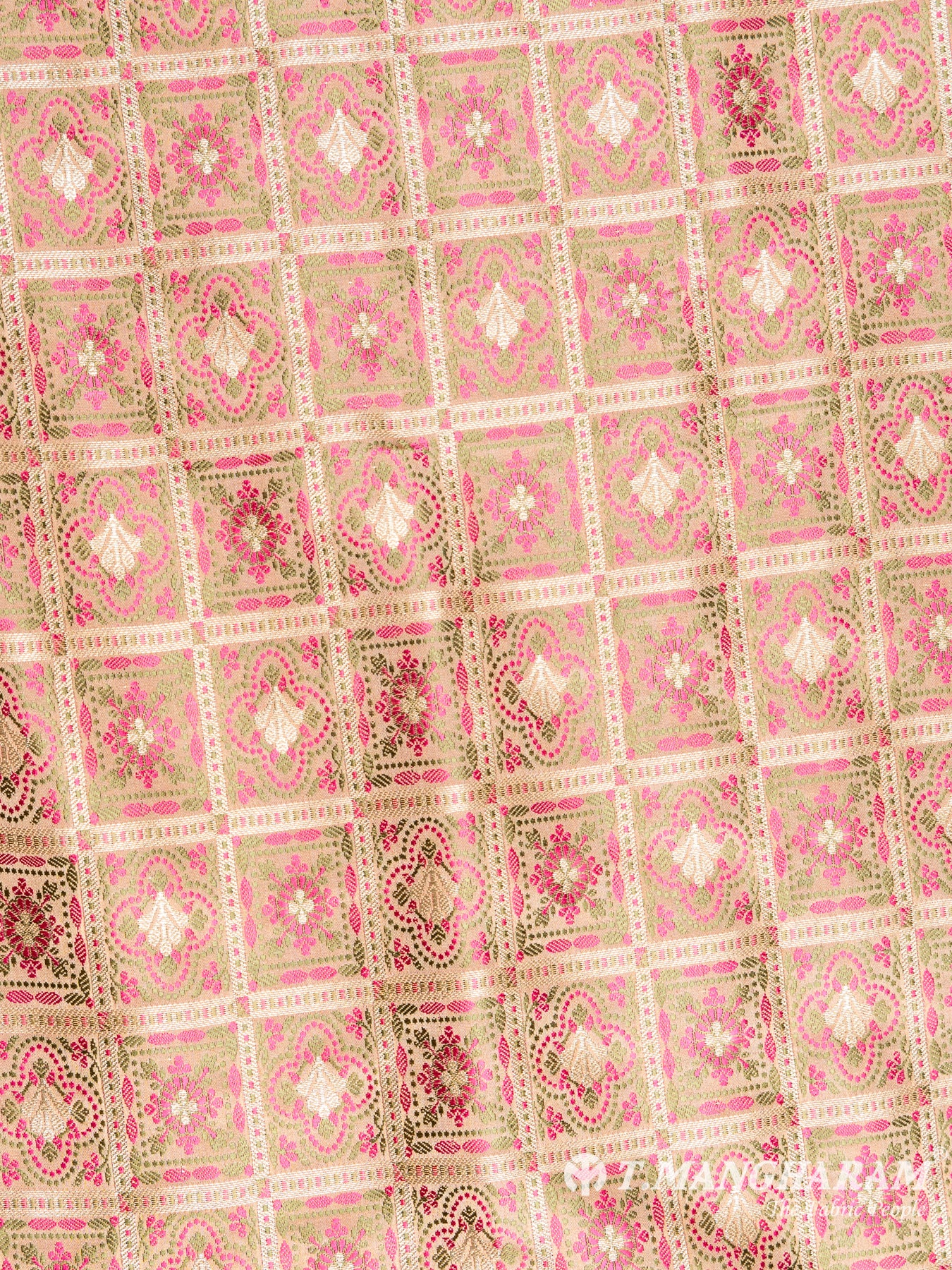 Beige Banaras Fabric - EB4342 view-3