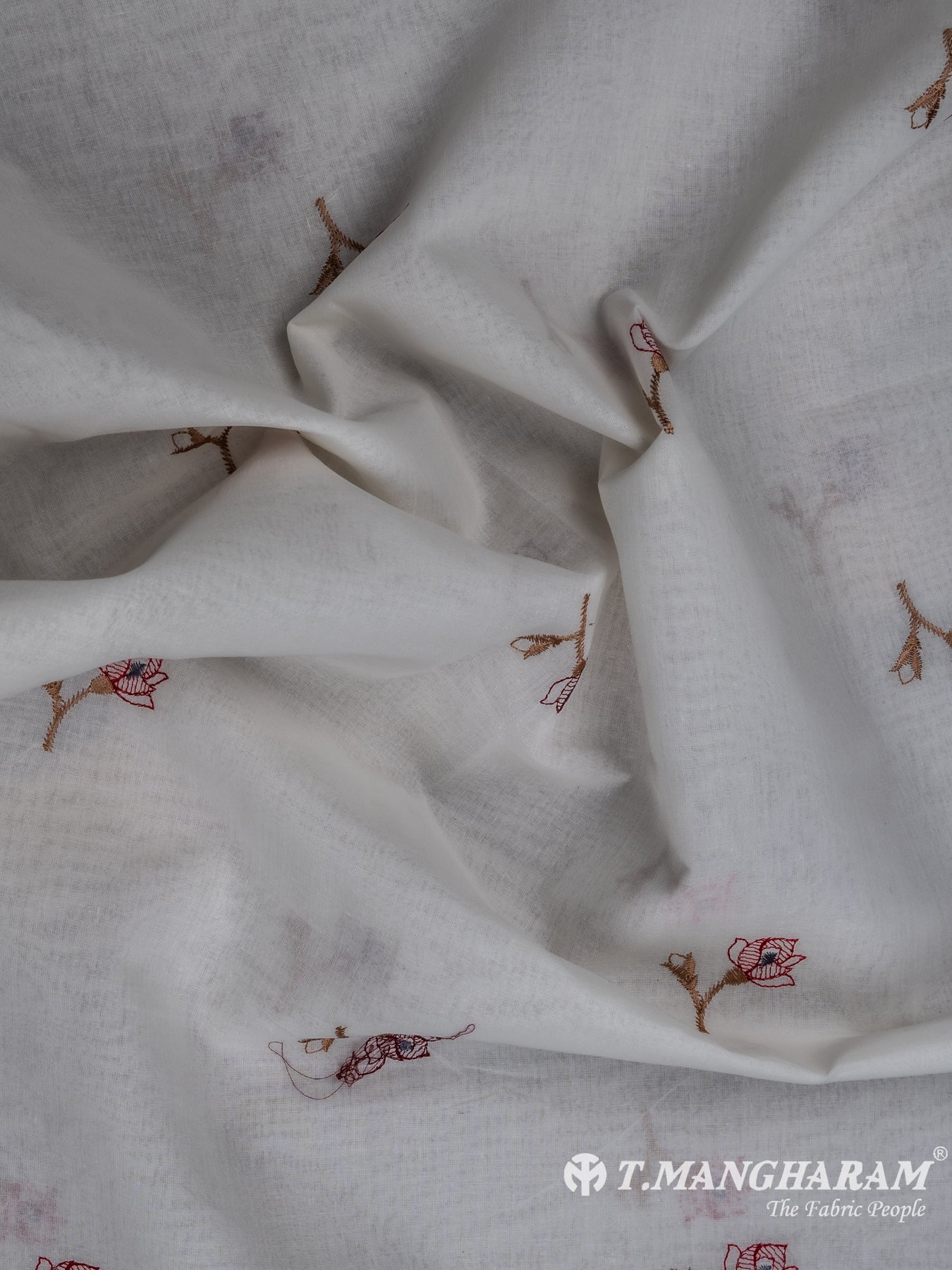 White Cotton Embroidery Fabric - EA2218 view-4