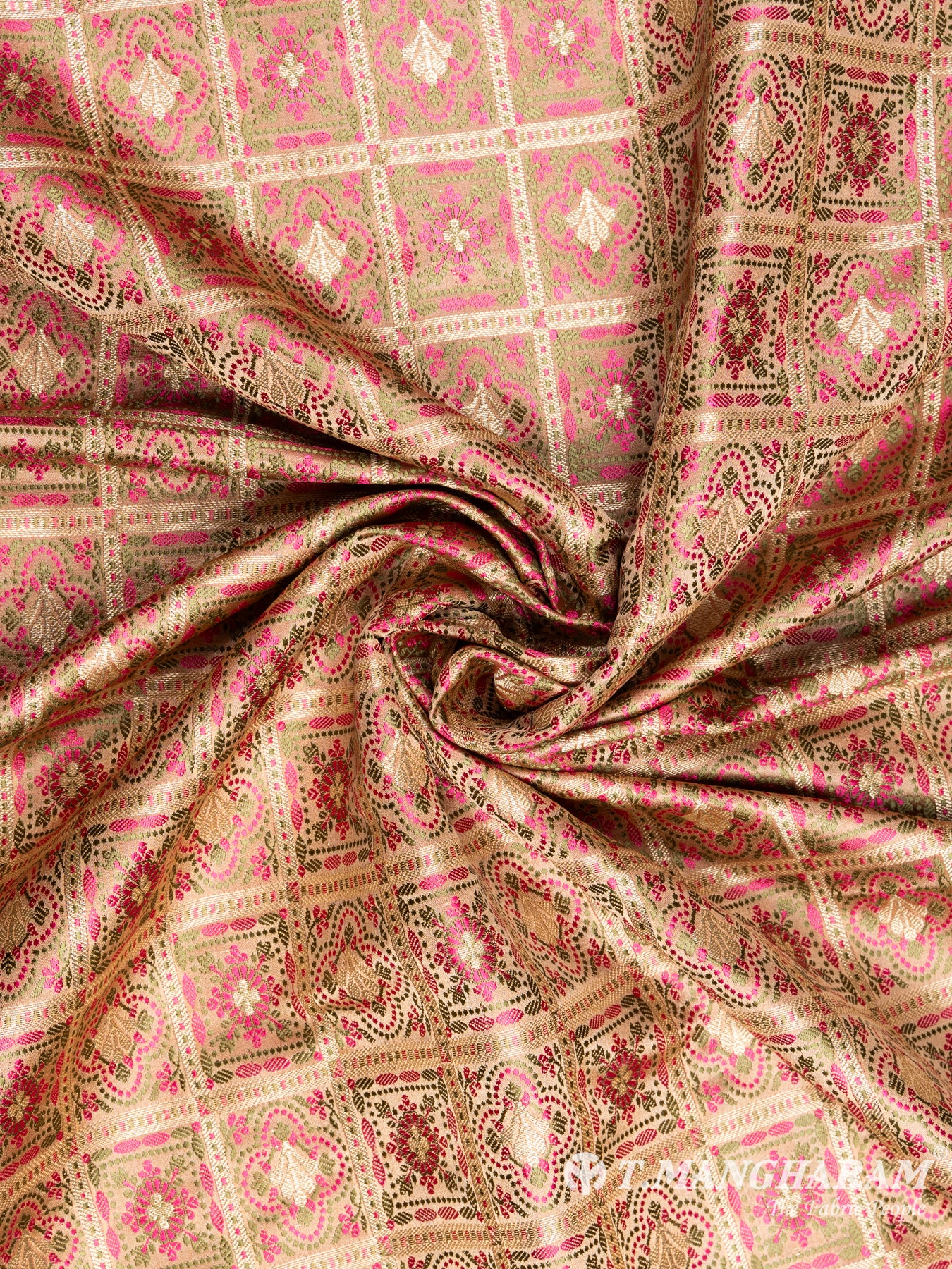 Beige Banaras Fabric - EB4342 view-1