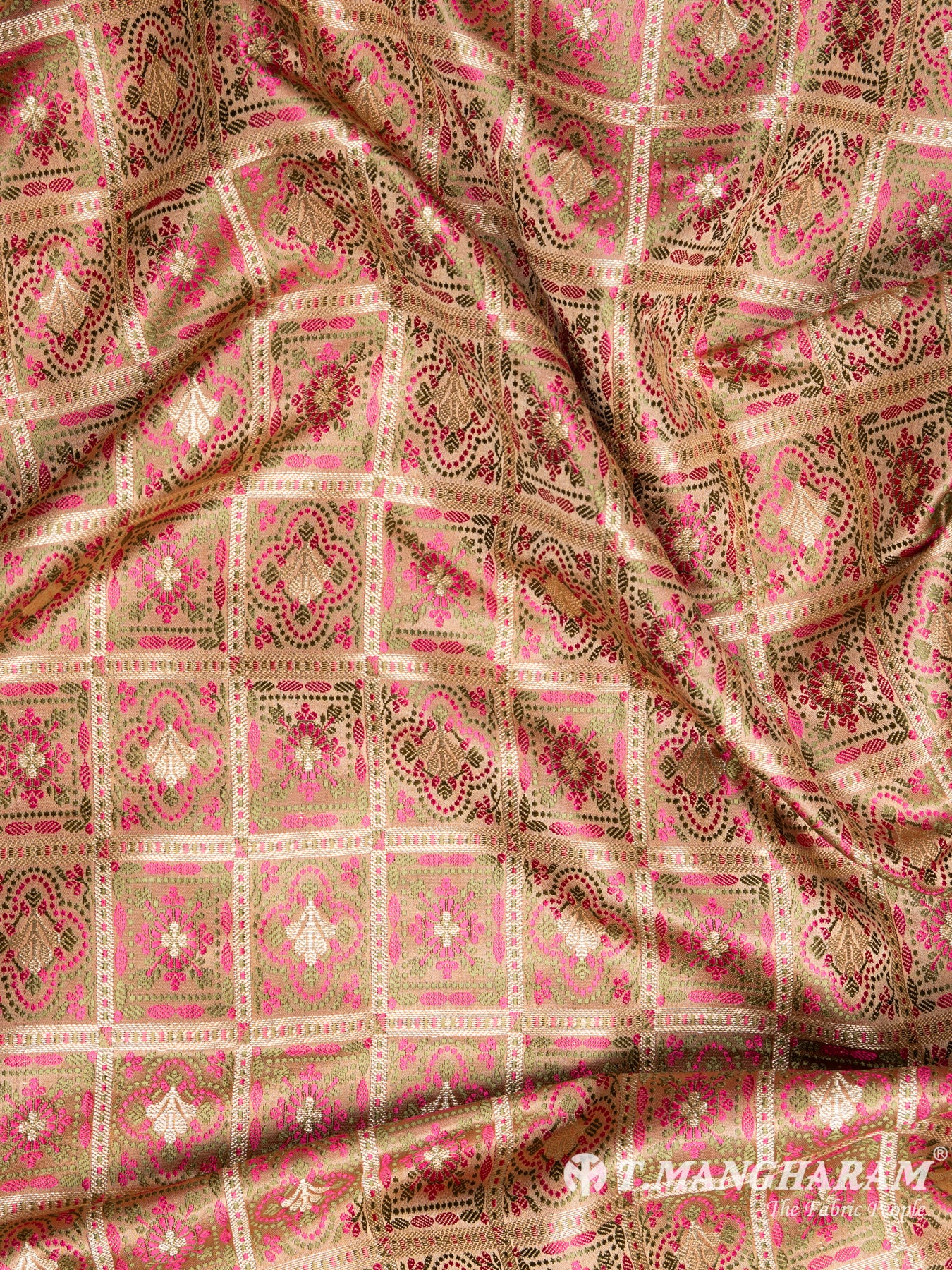 Beige Banaras Fabric - EB4342 view-4