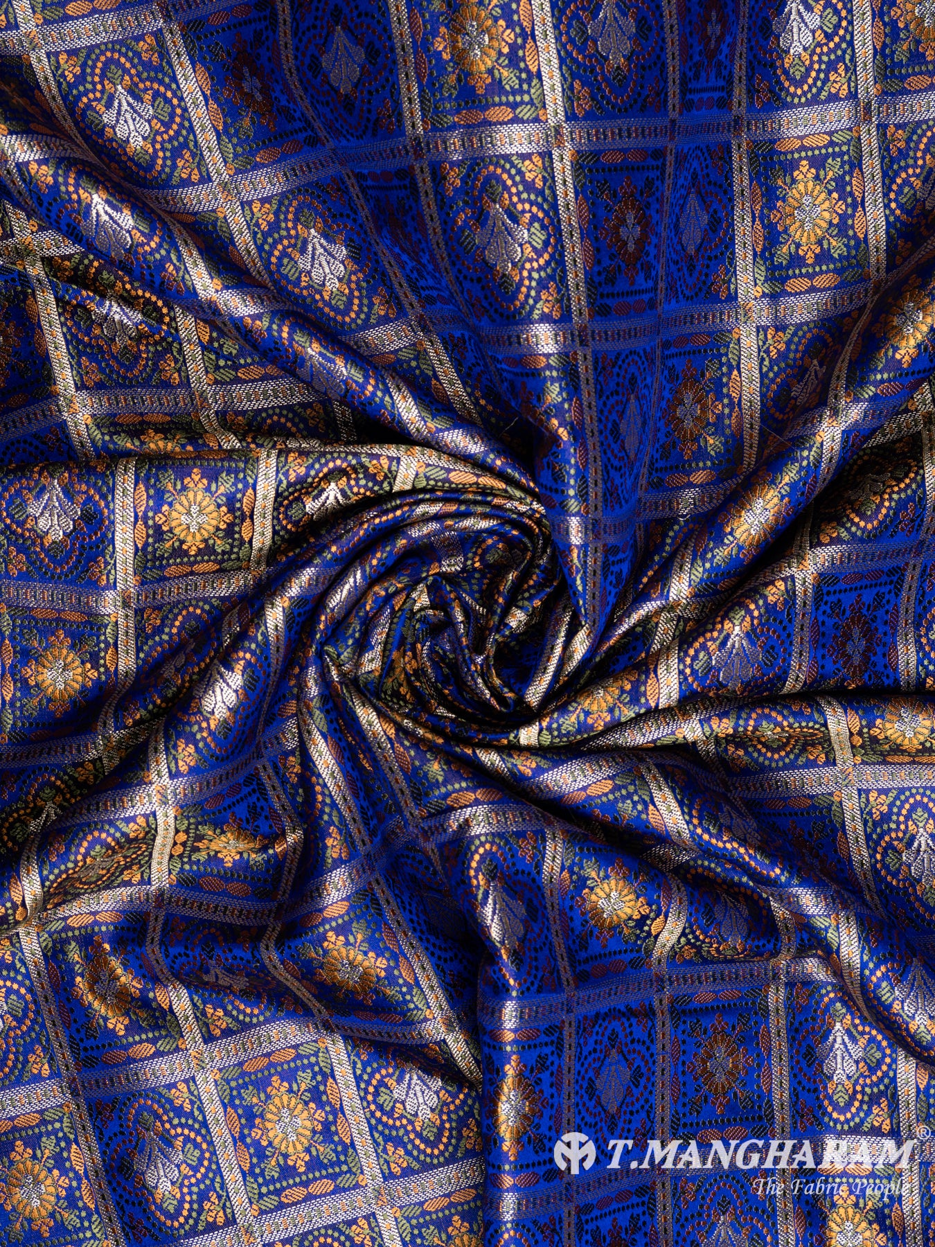 Blue Banaras Fabric - EB4337 view-1