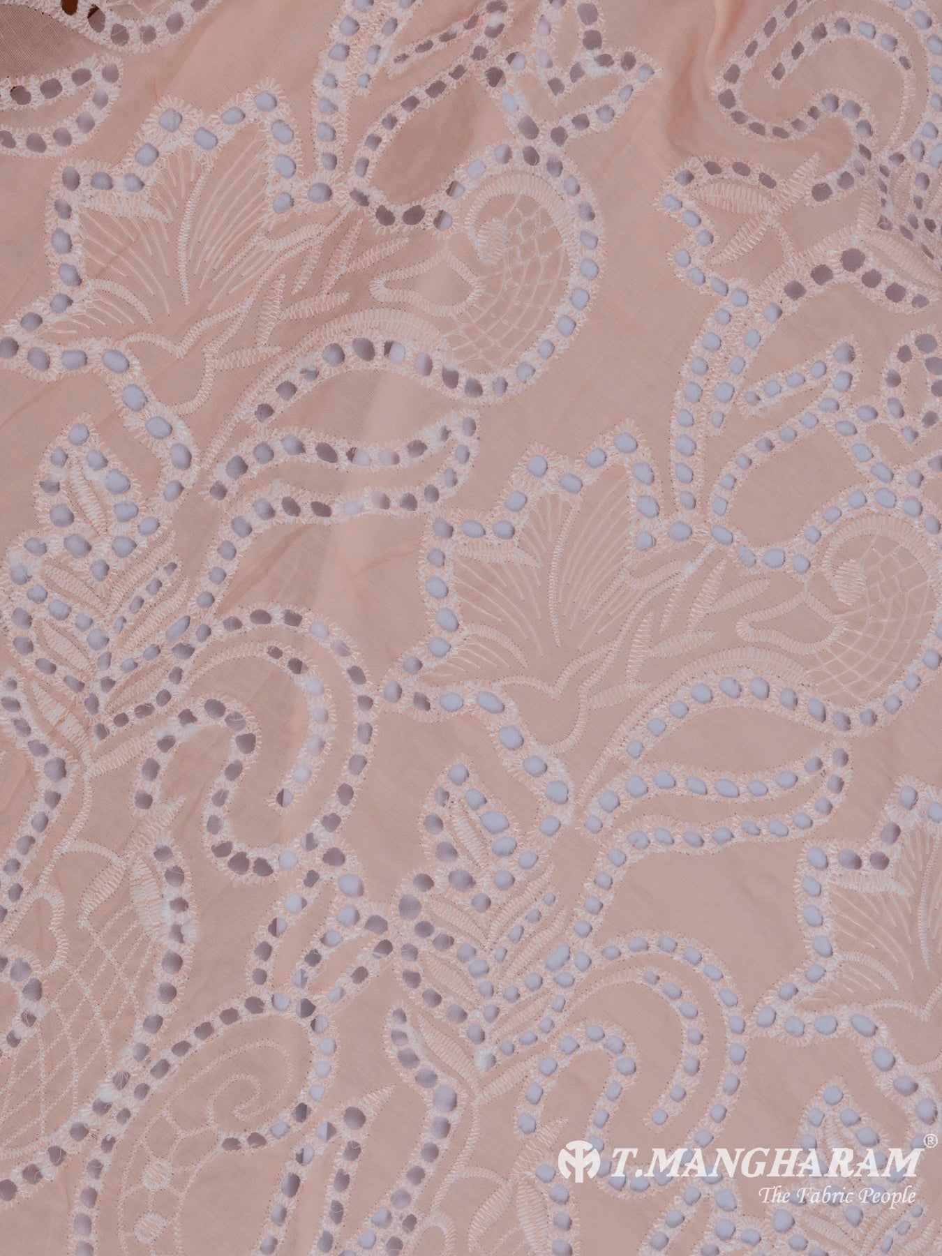 Peach Cotton Embroidery Fabric - EC6743 view-3