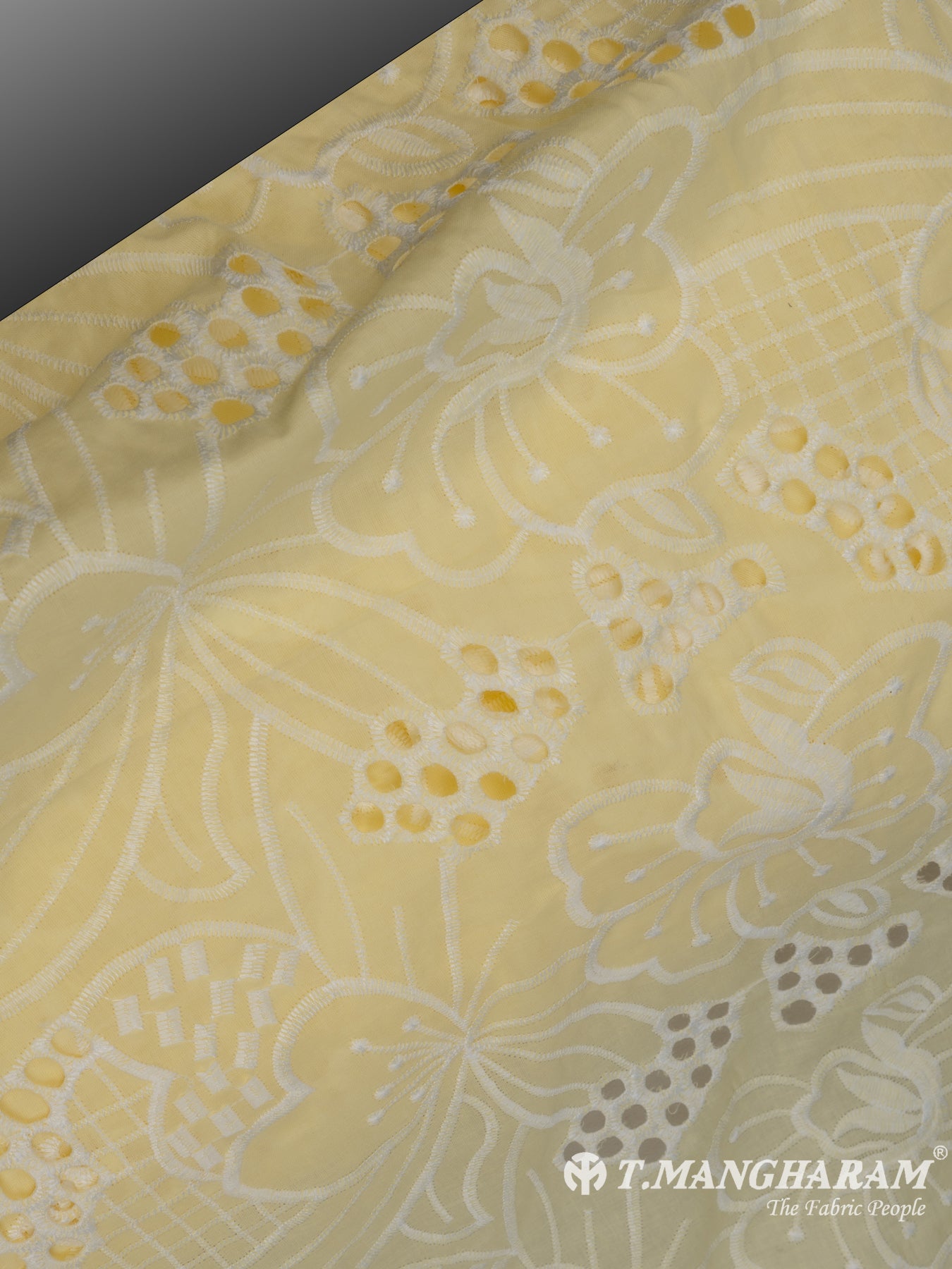 Yellow Cotton Embroidery Fabric - EC6749 view-2