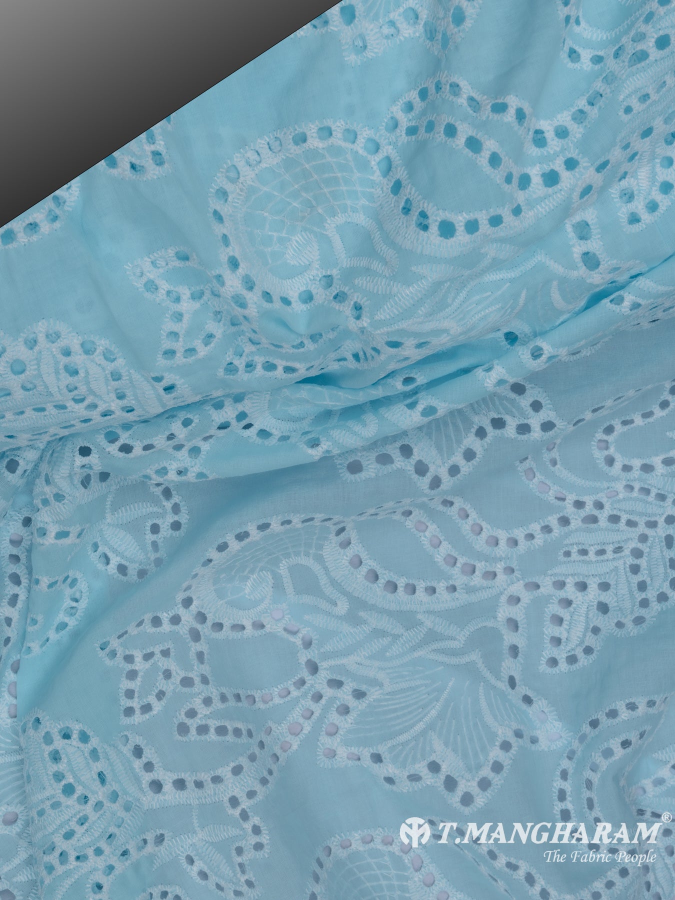 Blue Cotton Embroidery Fabric - EC6740 view-2