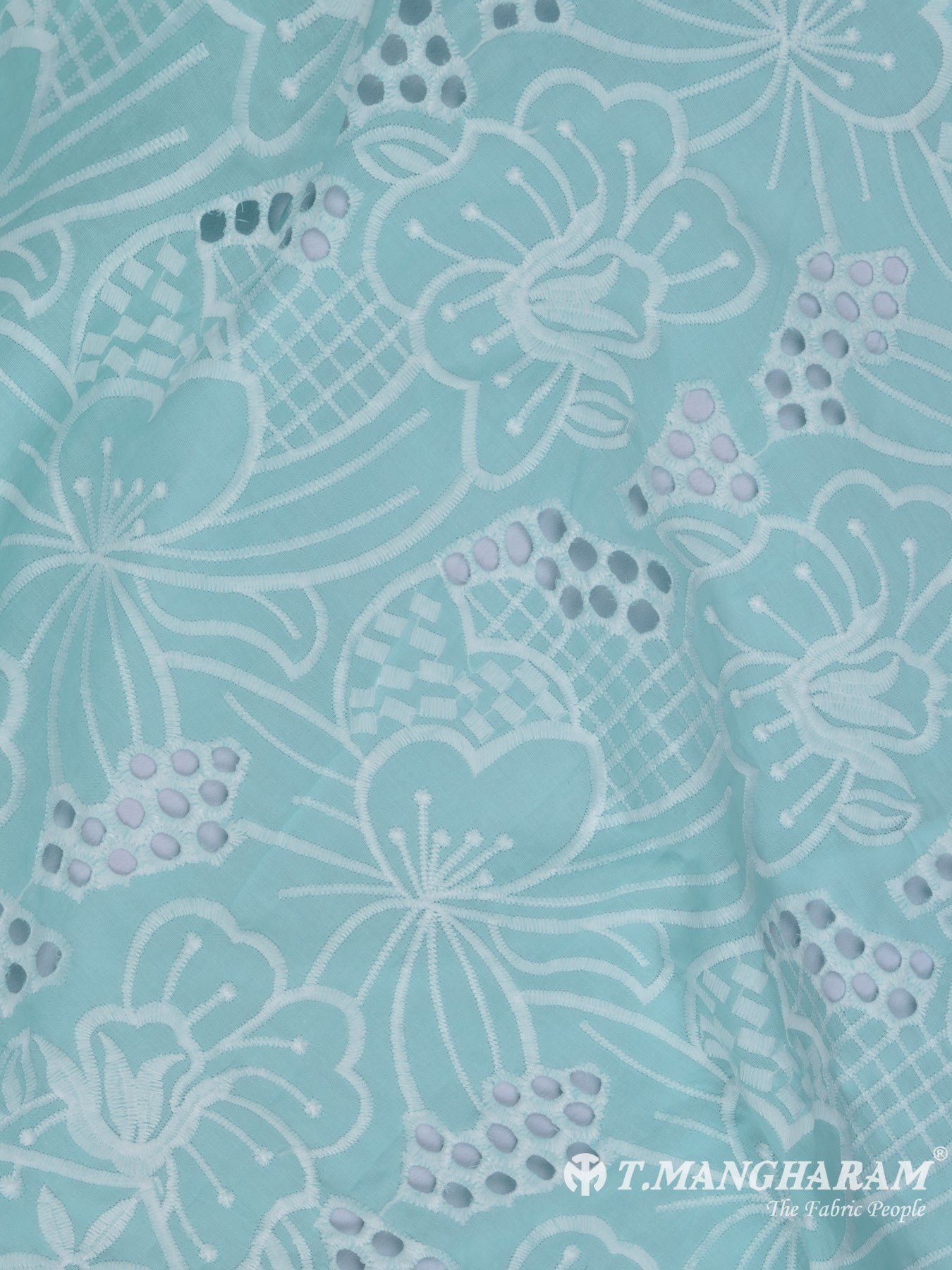 Green Cotton Embroidery Fabric - EC6750 view-3