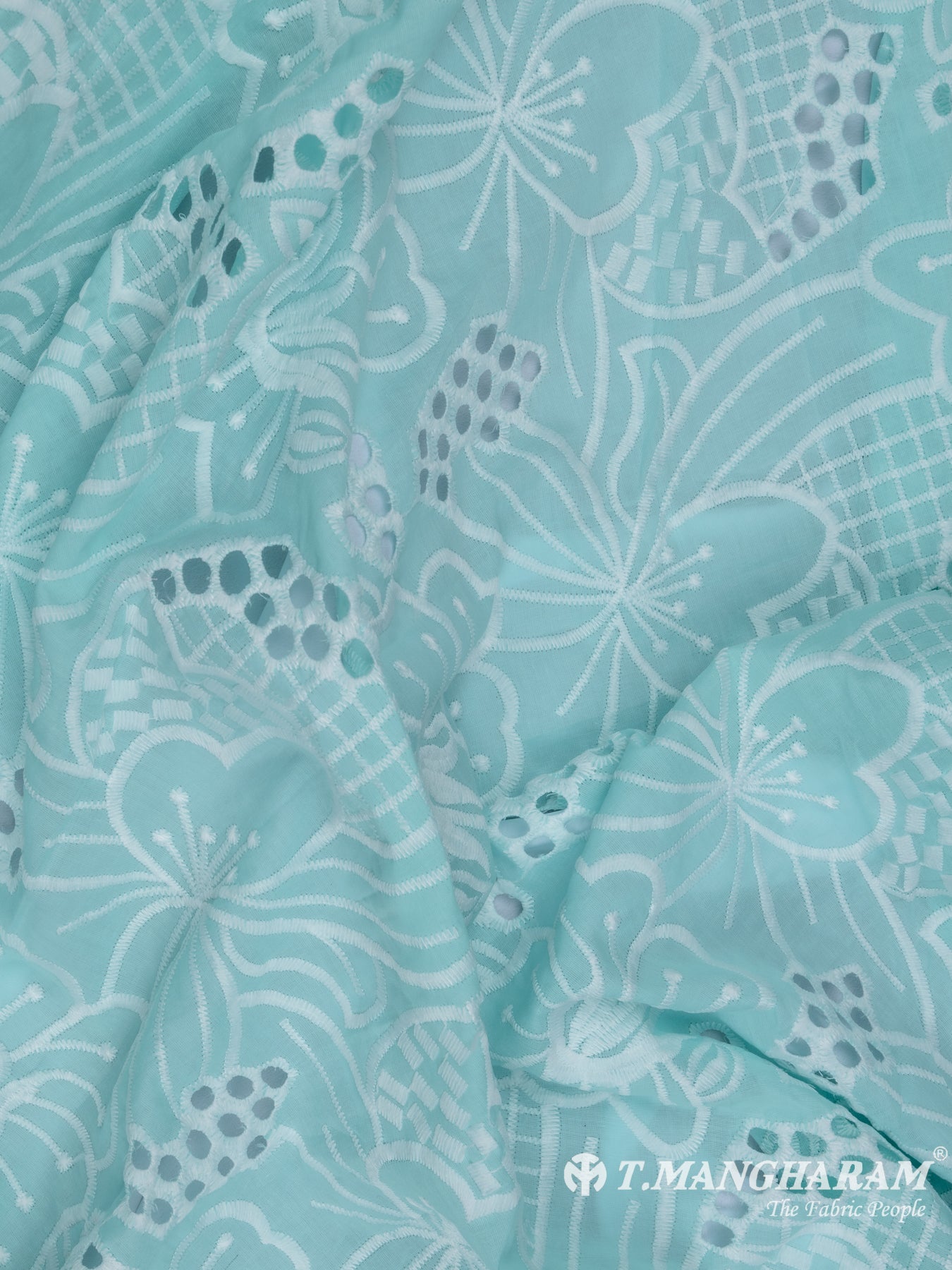 Green Cotton Embroidery Fabric - EC6750 view-4