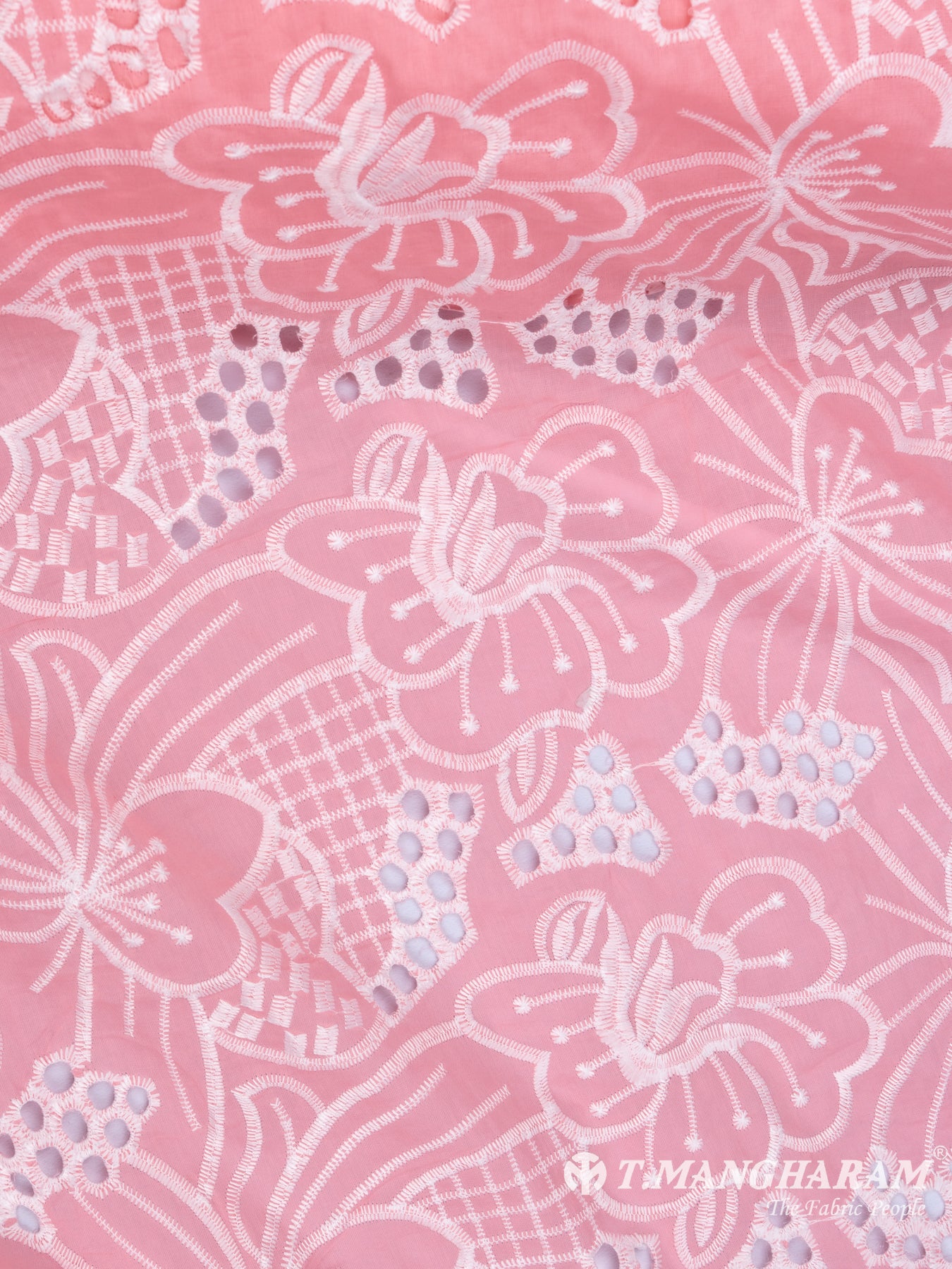 Pink Cotton Embroidery Fabric - EC6742 view-3