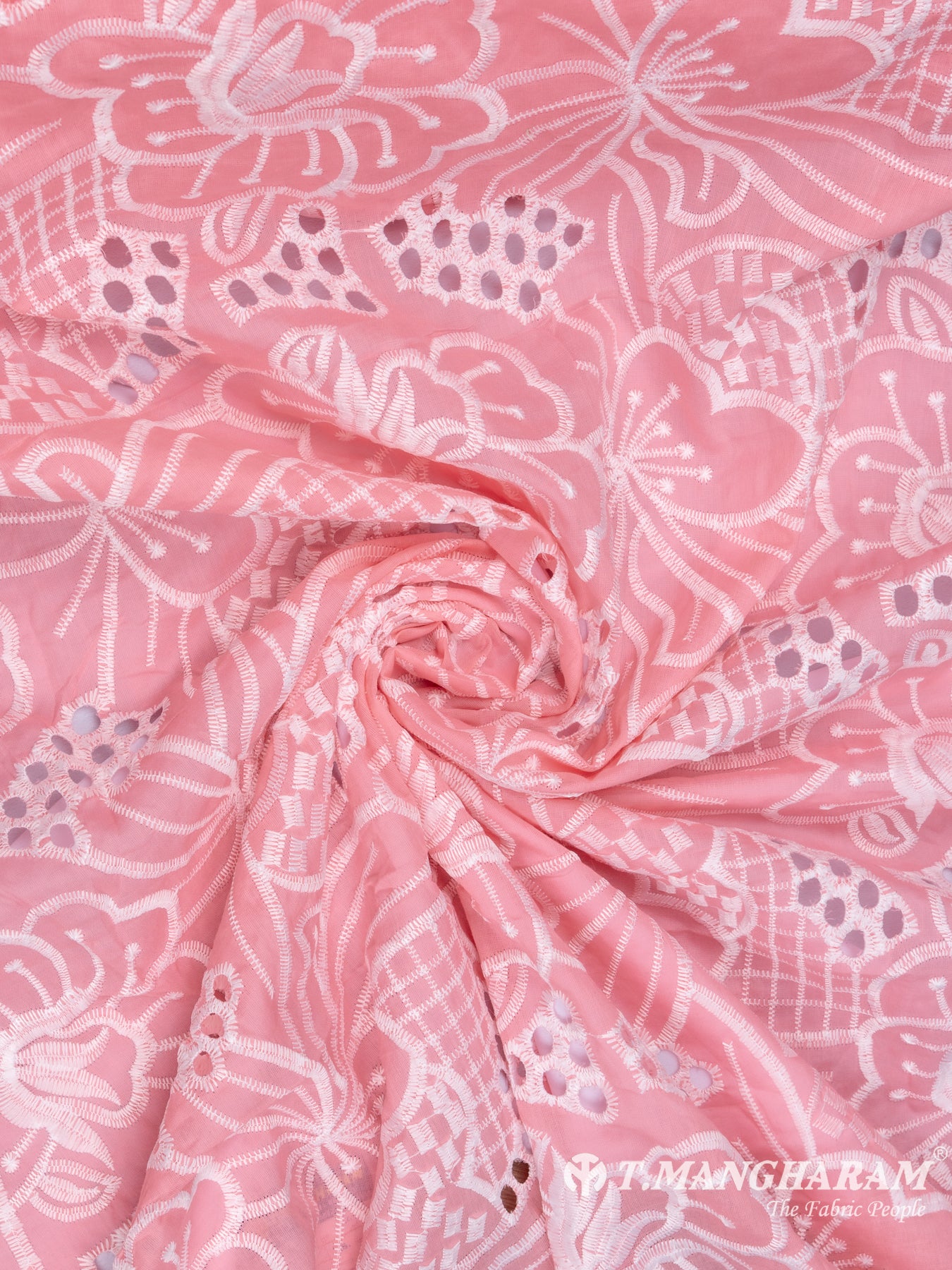 Pink Cotton Embroidery Fabric - EC6742 view-1