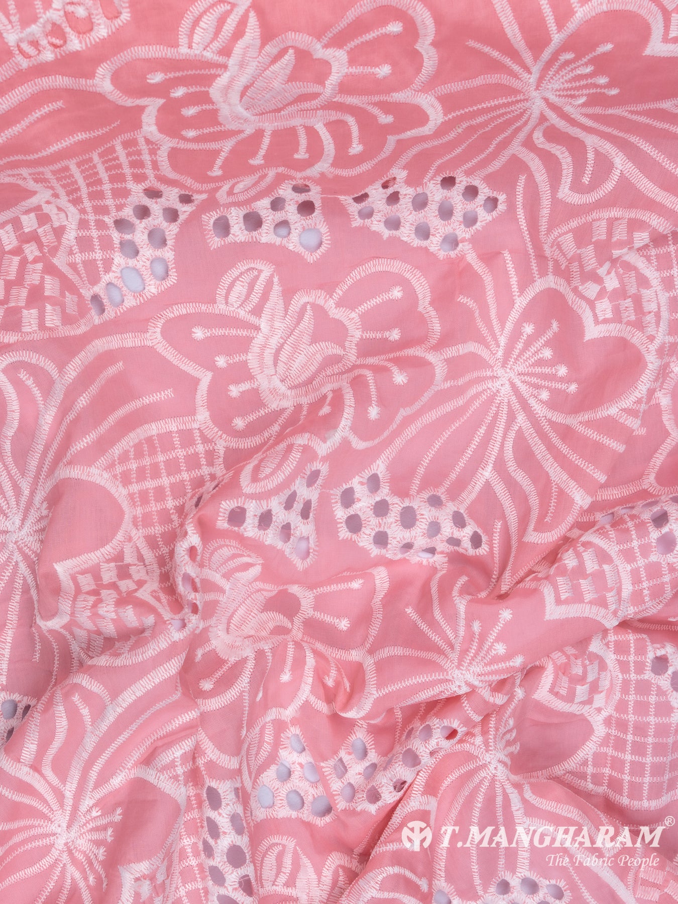 Pink Cotton Embroidery Fabric - EC6742 view-4