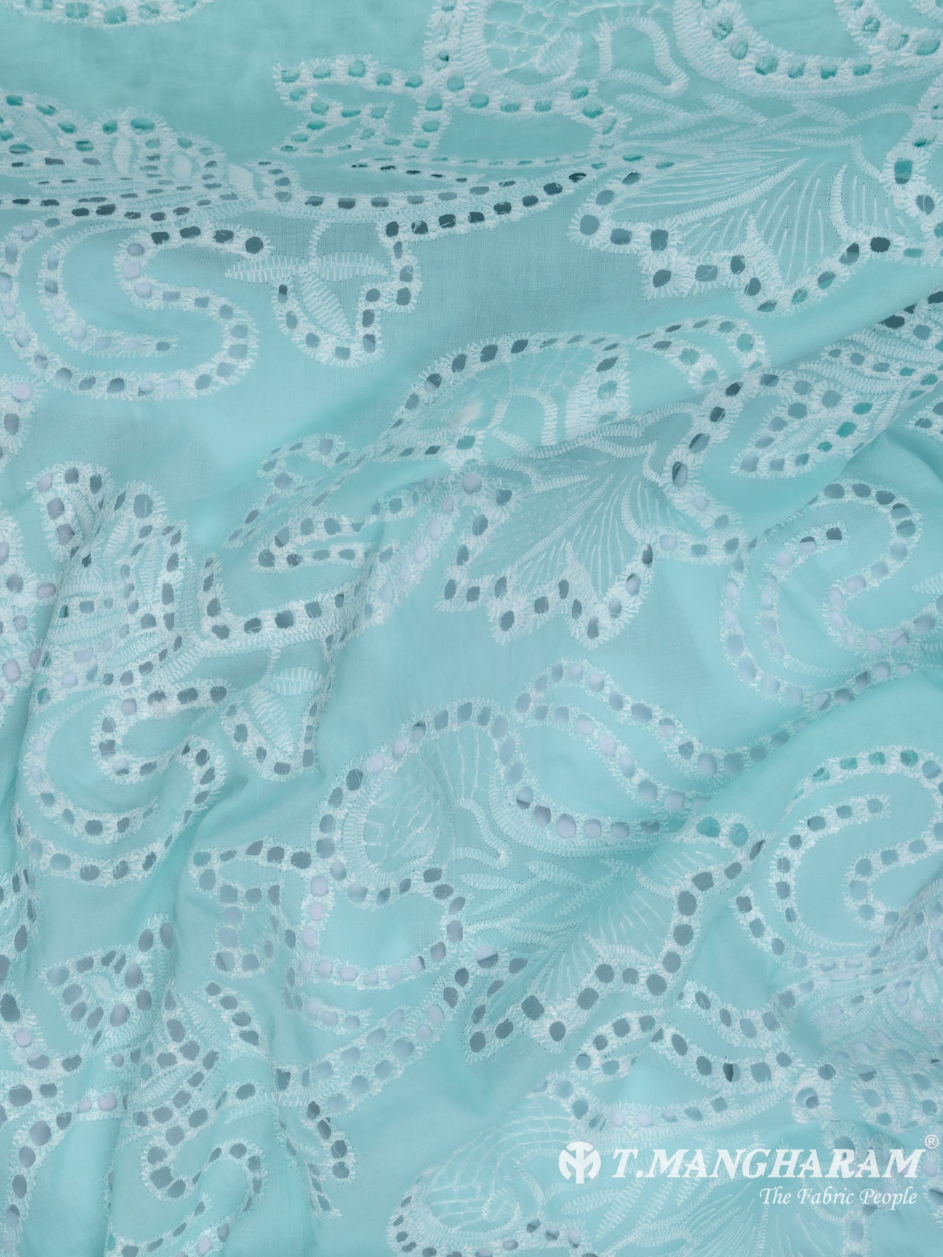 Green Cotton Embroidery Fabric - EC6741 view-4