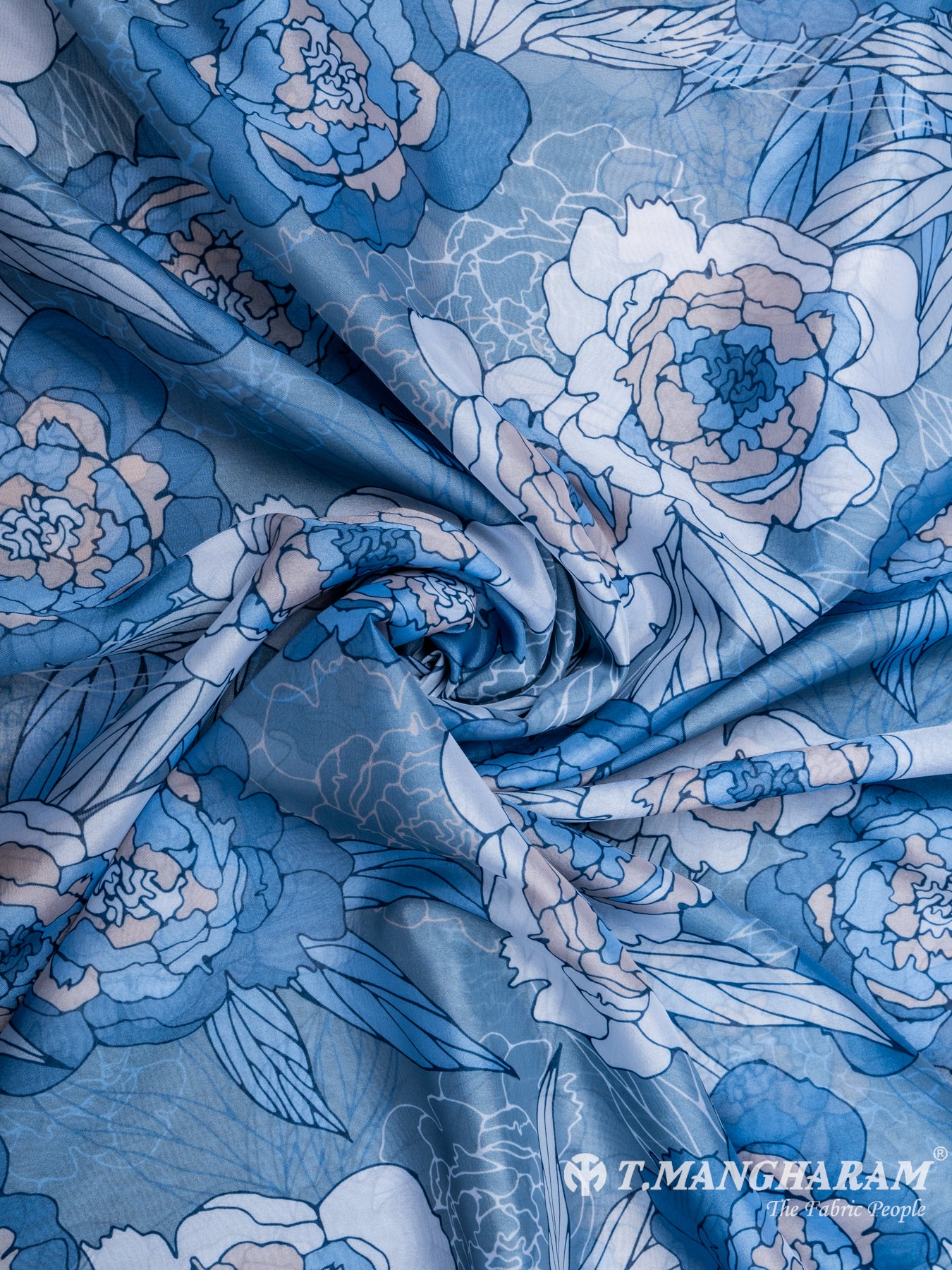 Blue Organza Tissue Fabric - EC7041 view-1