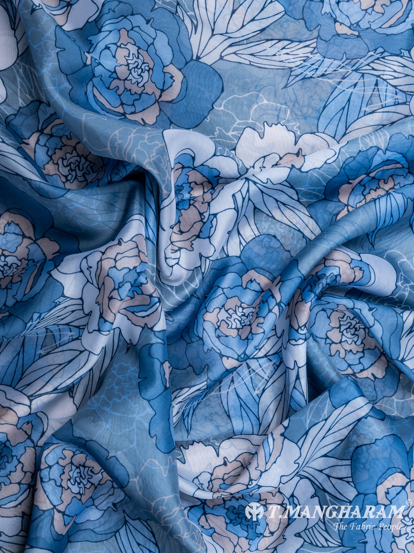 Blue Organza Tissue Fabric - EC7041 view-4