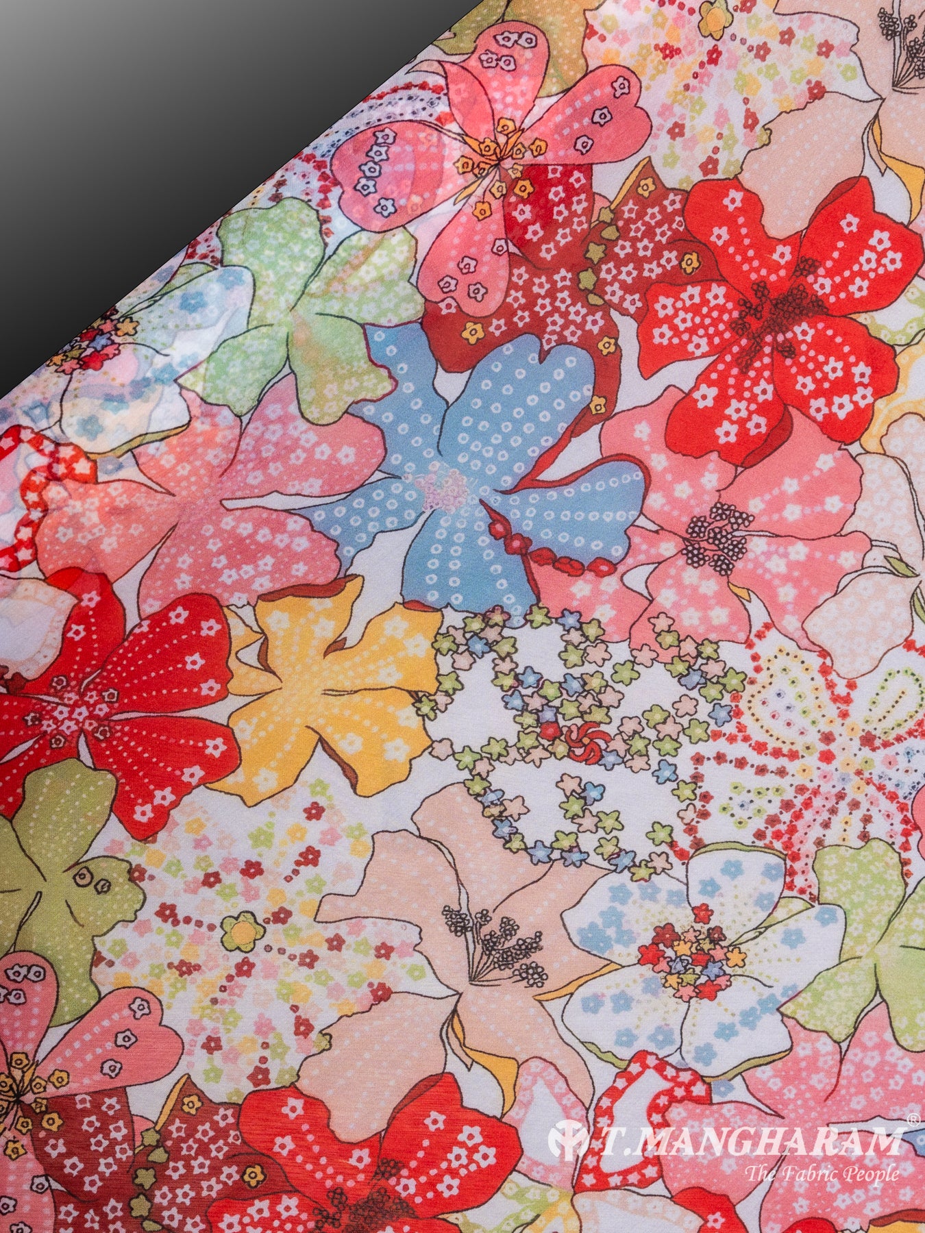 Multicolor Georgette Fabric - EC7087 view-2