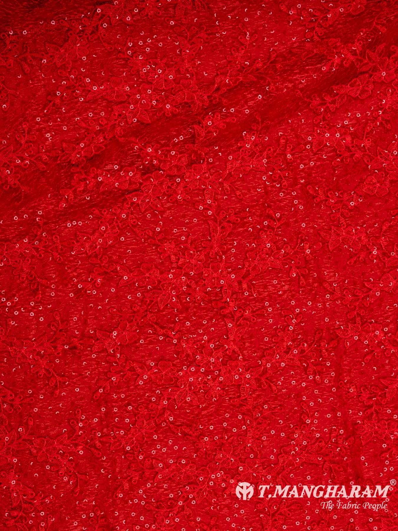 Red Fancy Net Fabric - EB4361 – Tmangharam - The Fabric People