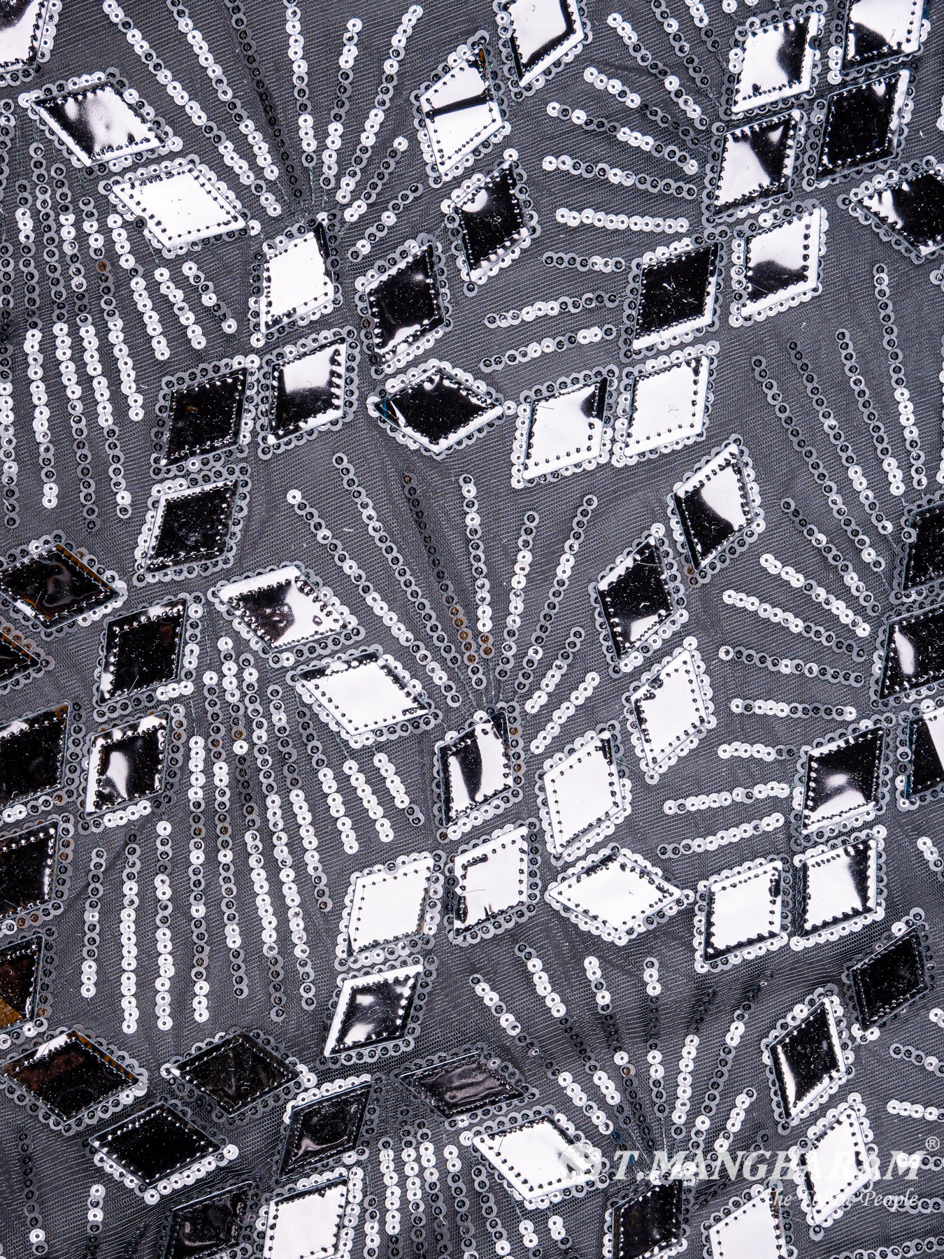 Black Fancy Net Fabric - EB4191 view-3