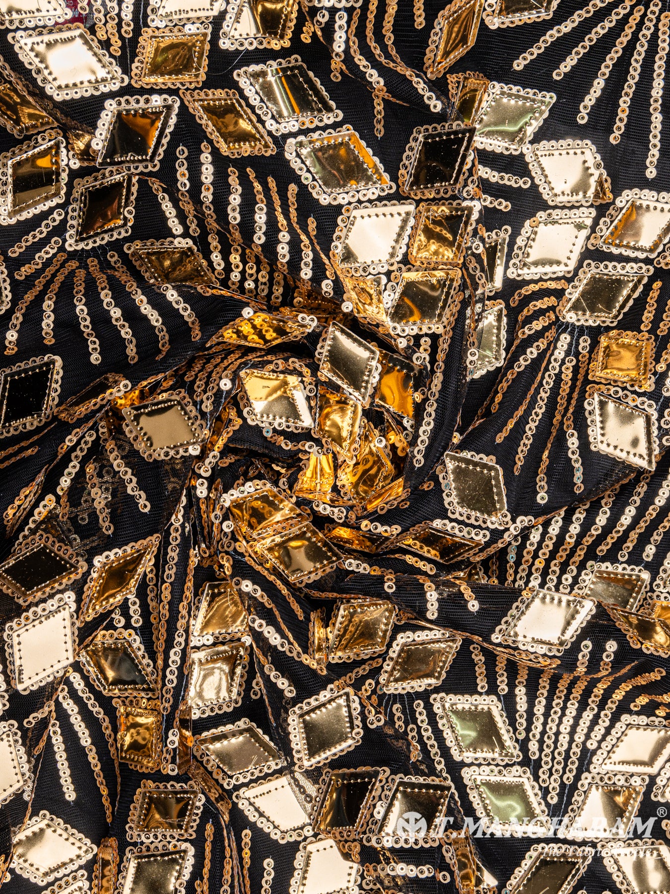 Gold Fancy Net Fabric - EB4194 view-1