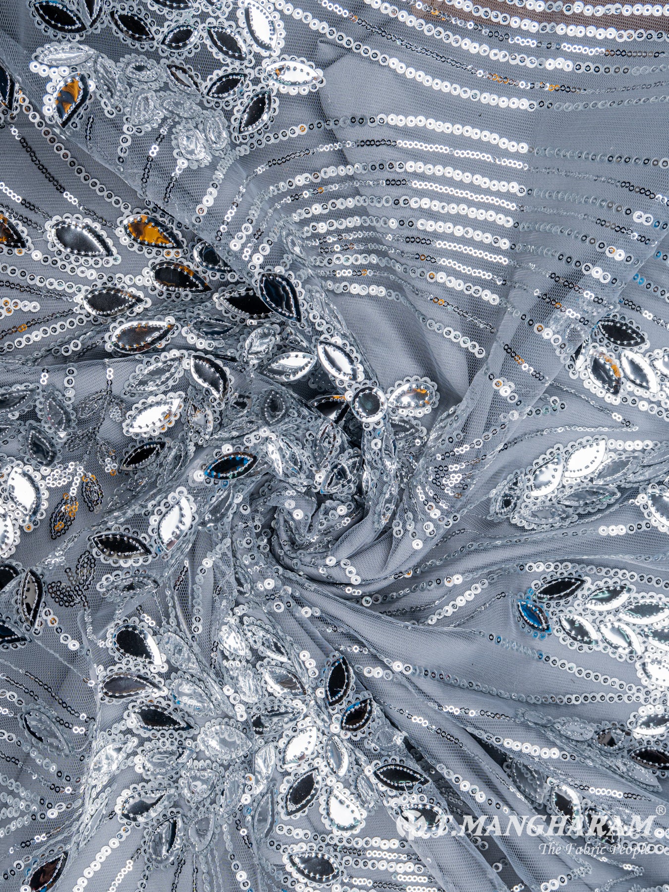 Silver Fancy Net Fabric - EB4185 view-1