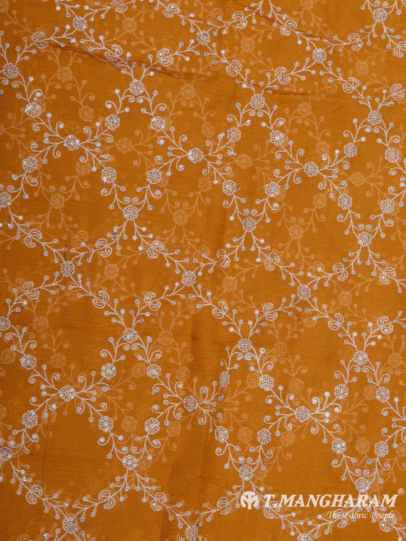 Orange Yellow Tissue Organza Chudidhar Fabric Set - EG1577 view-2