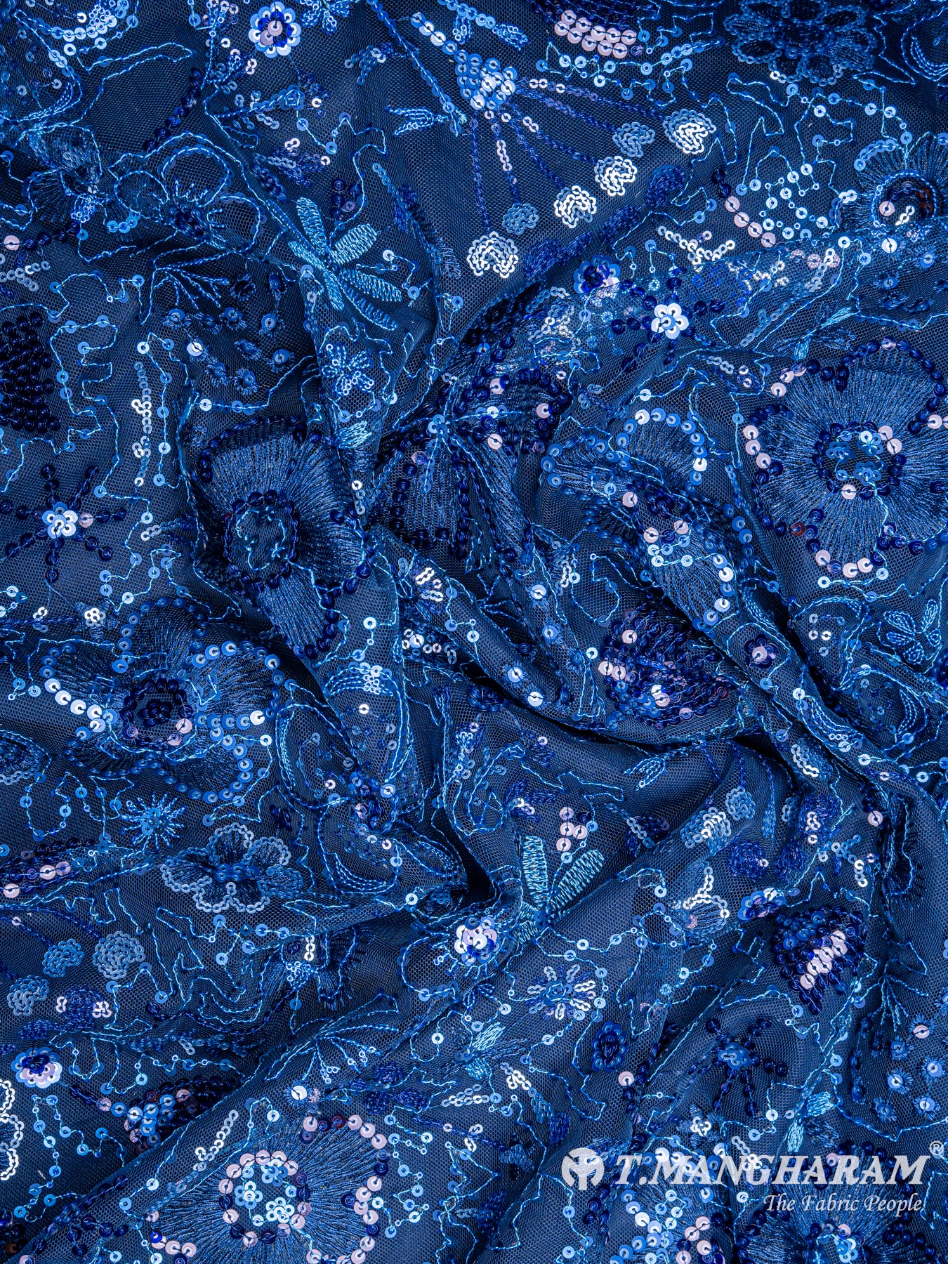 Blue Fancy Net Fabric - EB4328 view-4
