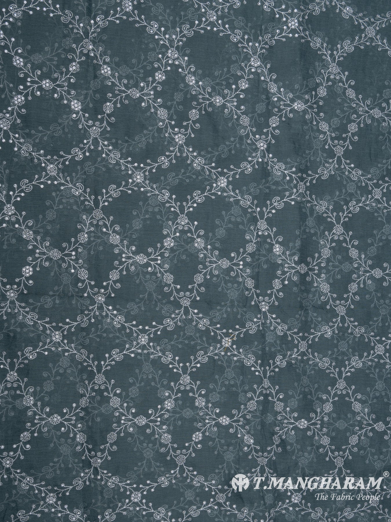 Dark Grey Tissue Organza Chudidhar Fabric Set - EG1578 view-4