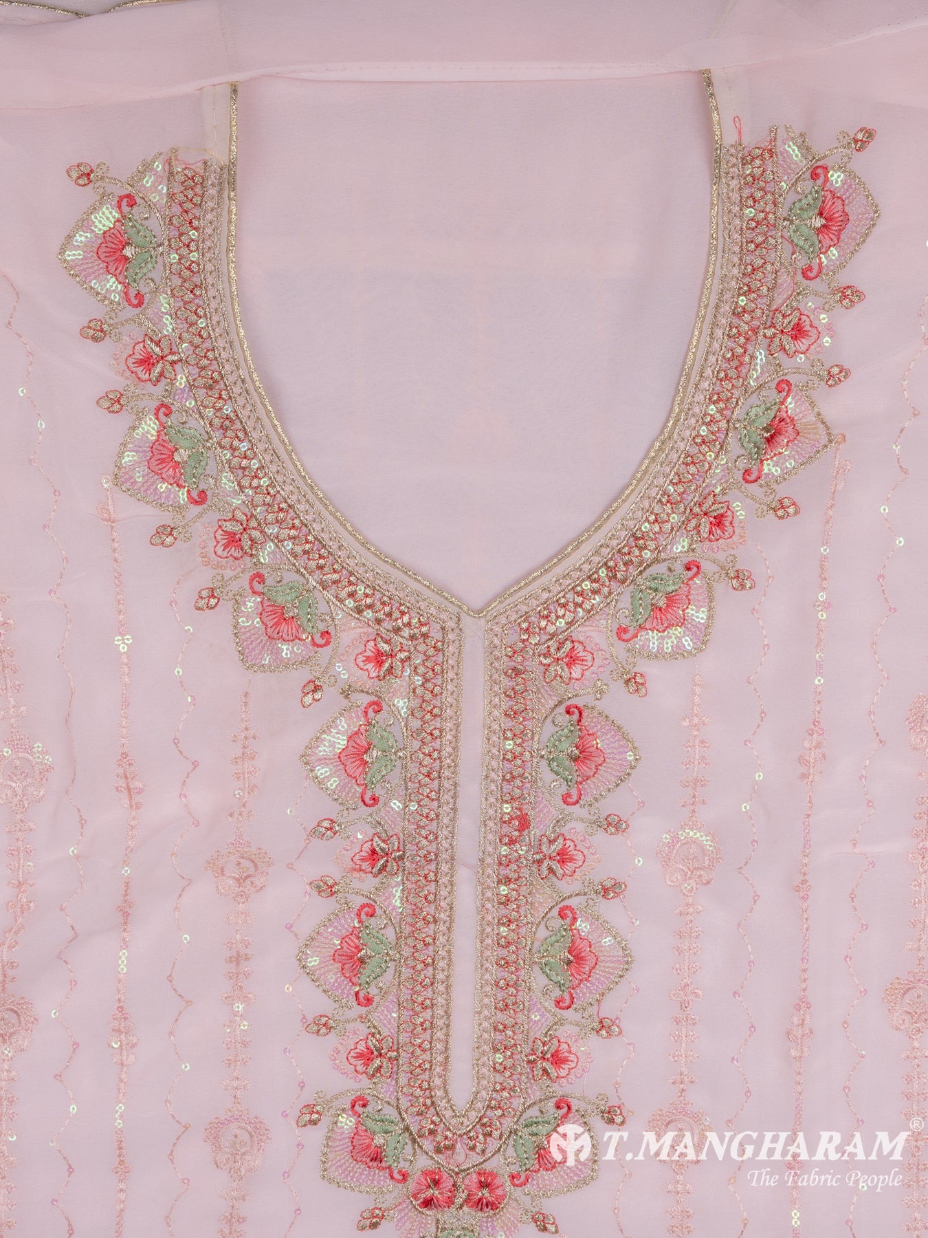 Pink Georgette Chudidhar Fabric Set - EG1582 view-2