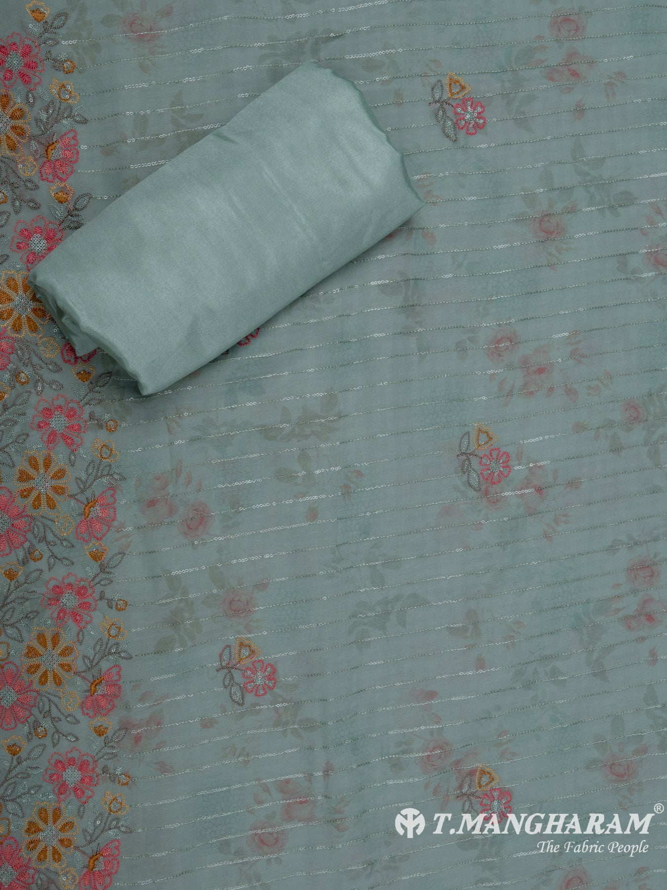 Green Georgette Chudidhar Fabric Set - EG1562 view-2
