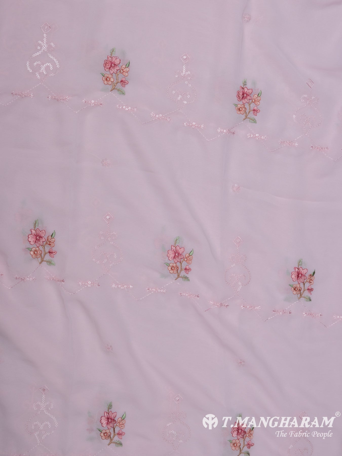 Pink Georgette Chudidhar Fabric Set - EH1406 view-4
