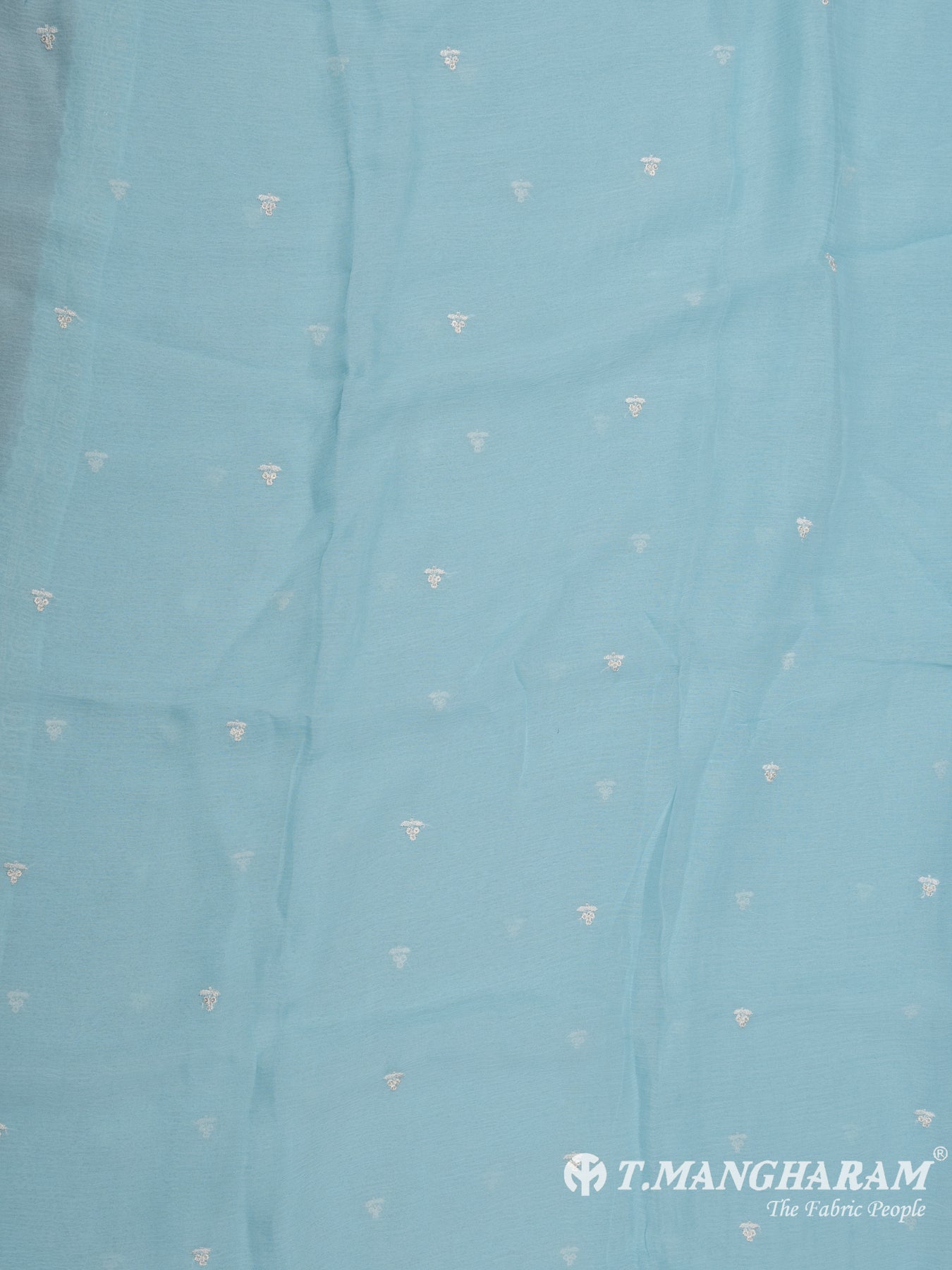 Blue Tissue Organza Chudidhar Fabric Set - EG1570 view-3