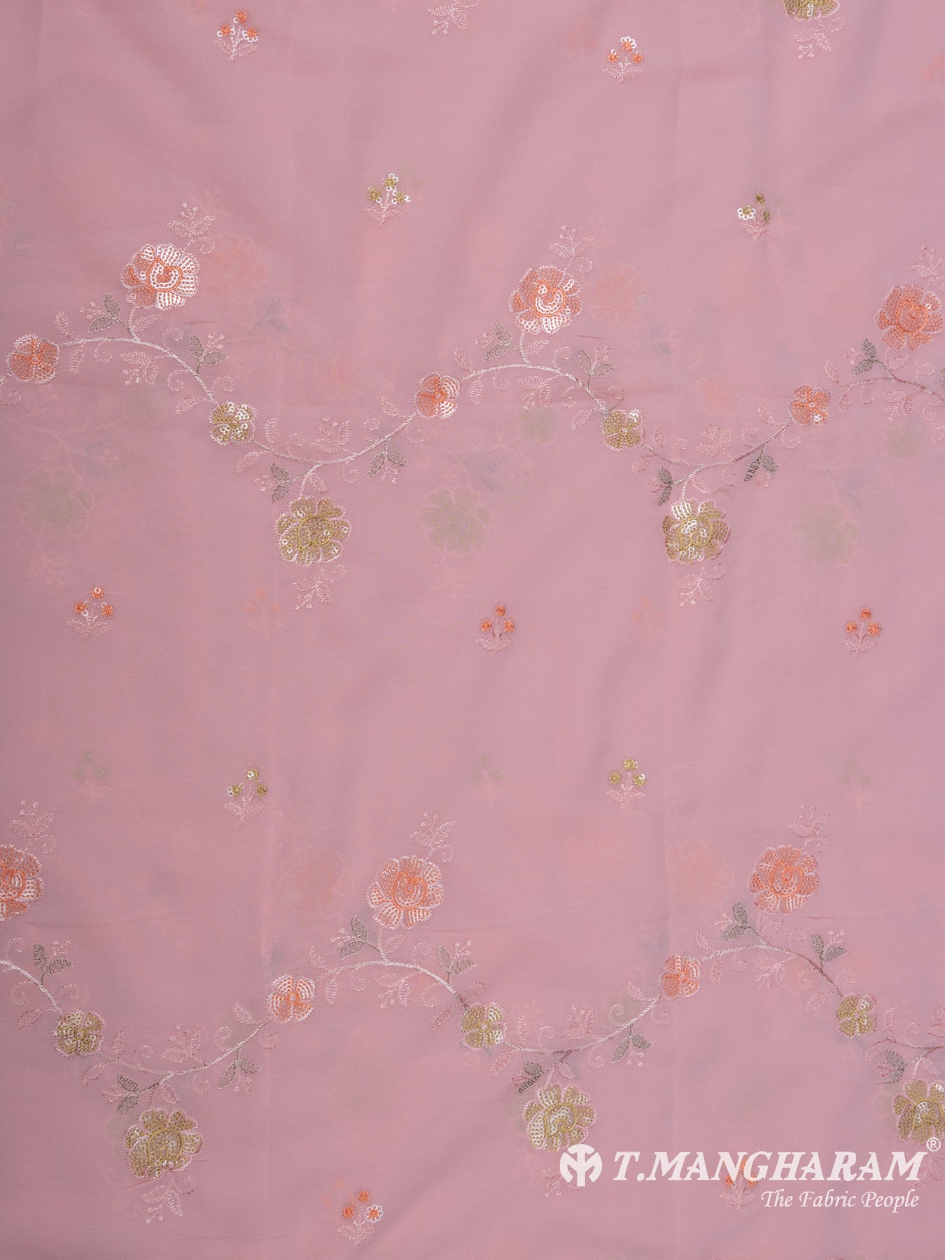 Pink Tissue Organza Chudidhar Fabric Set - EG1551 view-3
