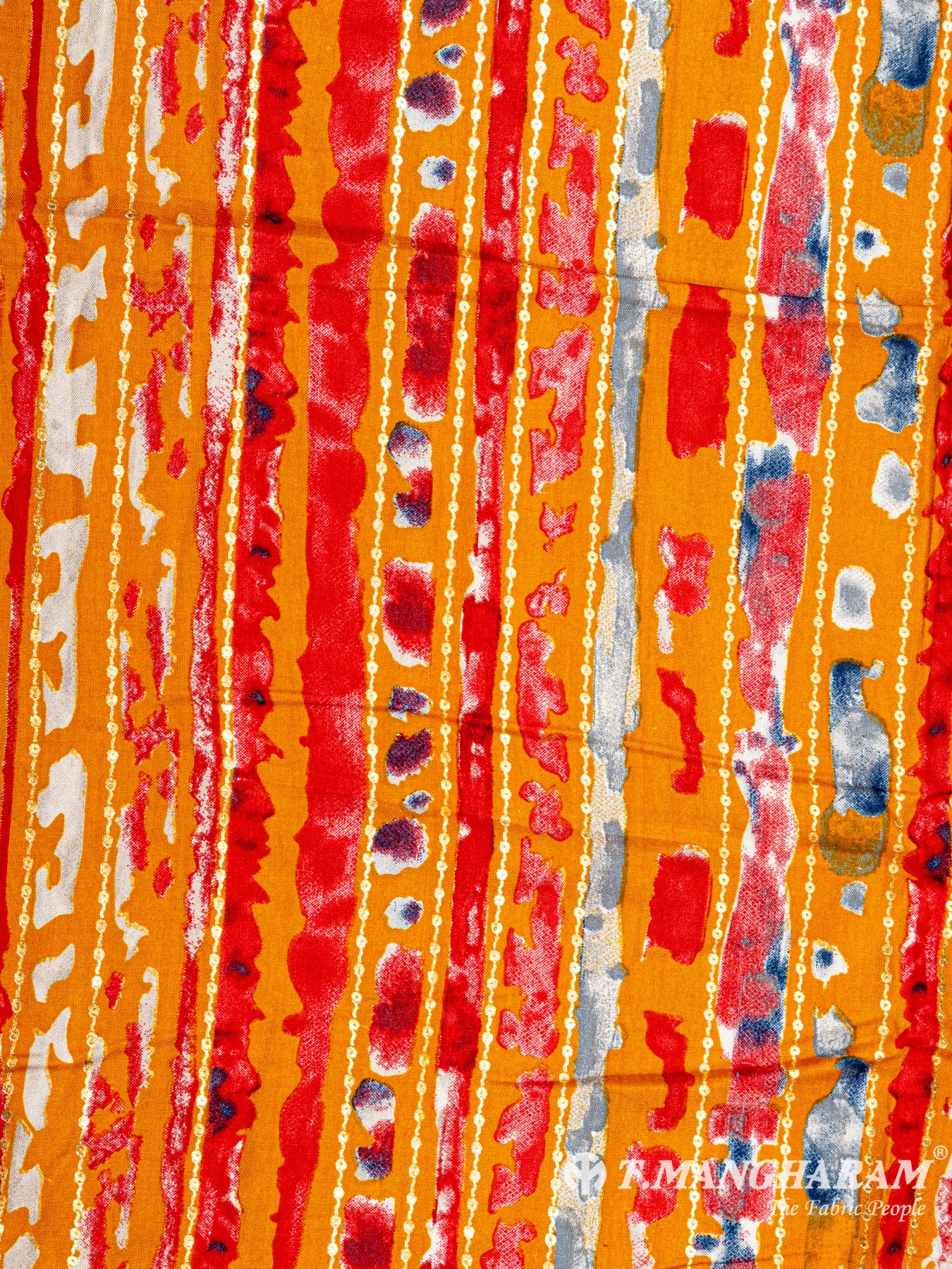 Orange Rayon Cotton Fabric - EC5360