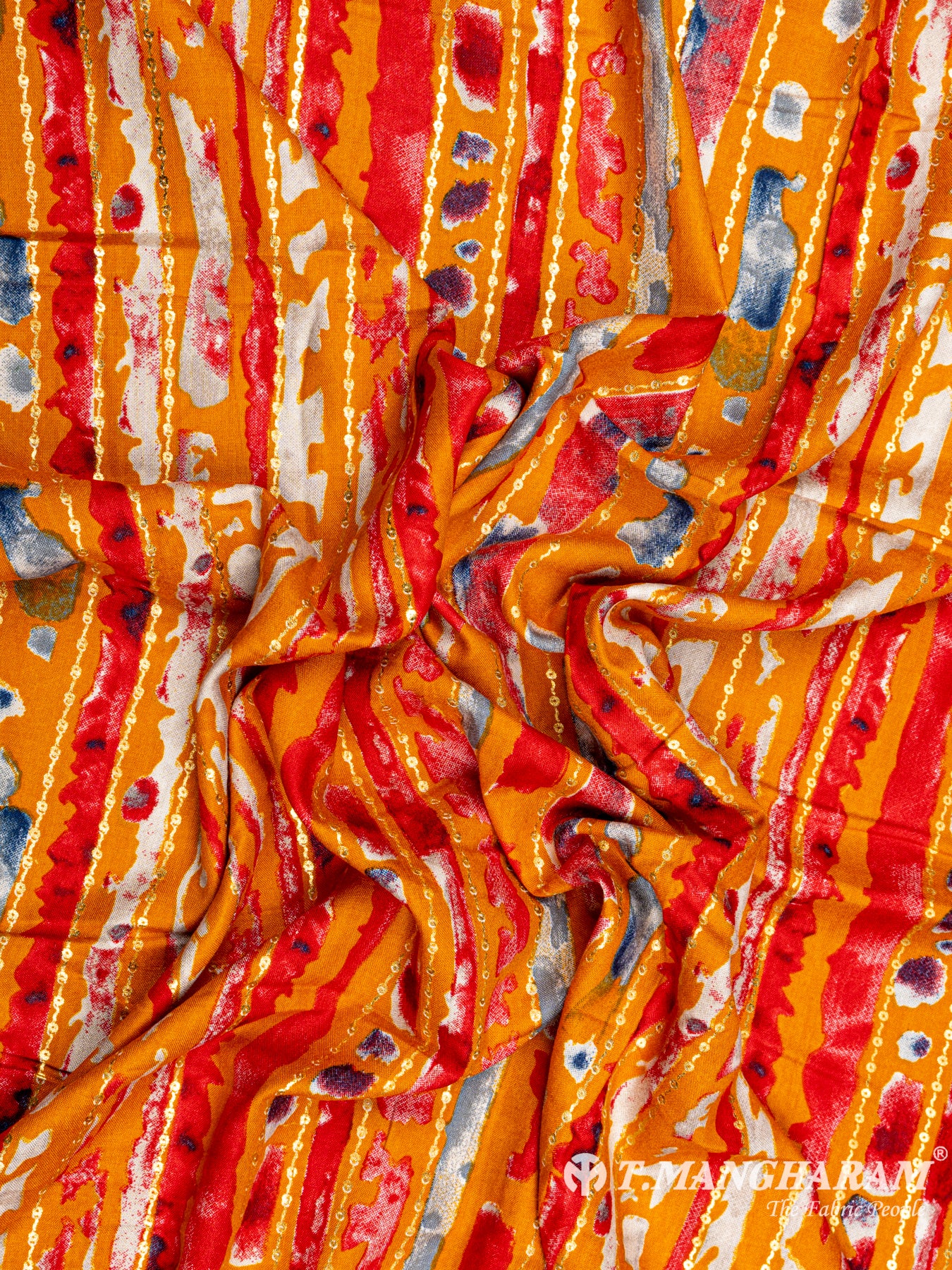 Orange Rayon Cotton Fabric - EC5360