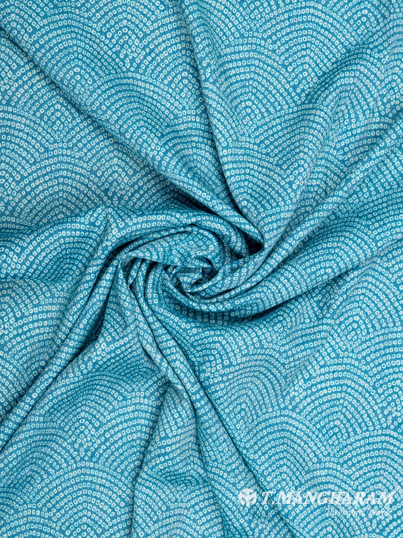 Blue Rayon Cotton Fabric - EC5355 view-1